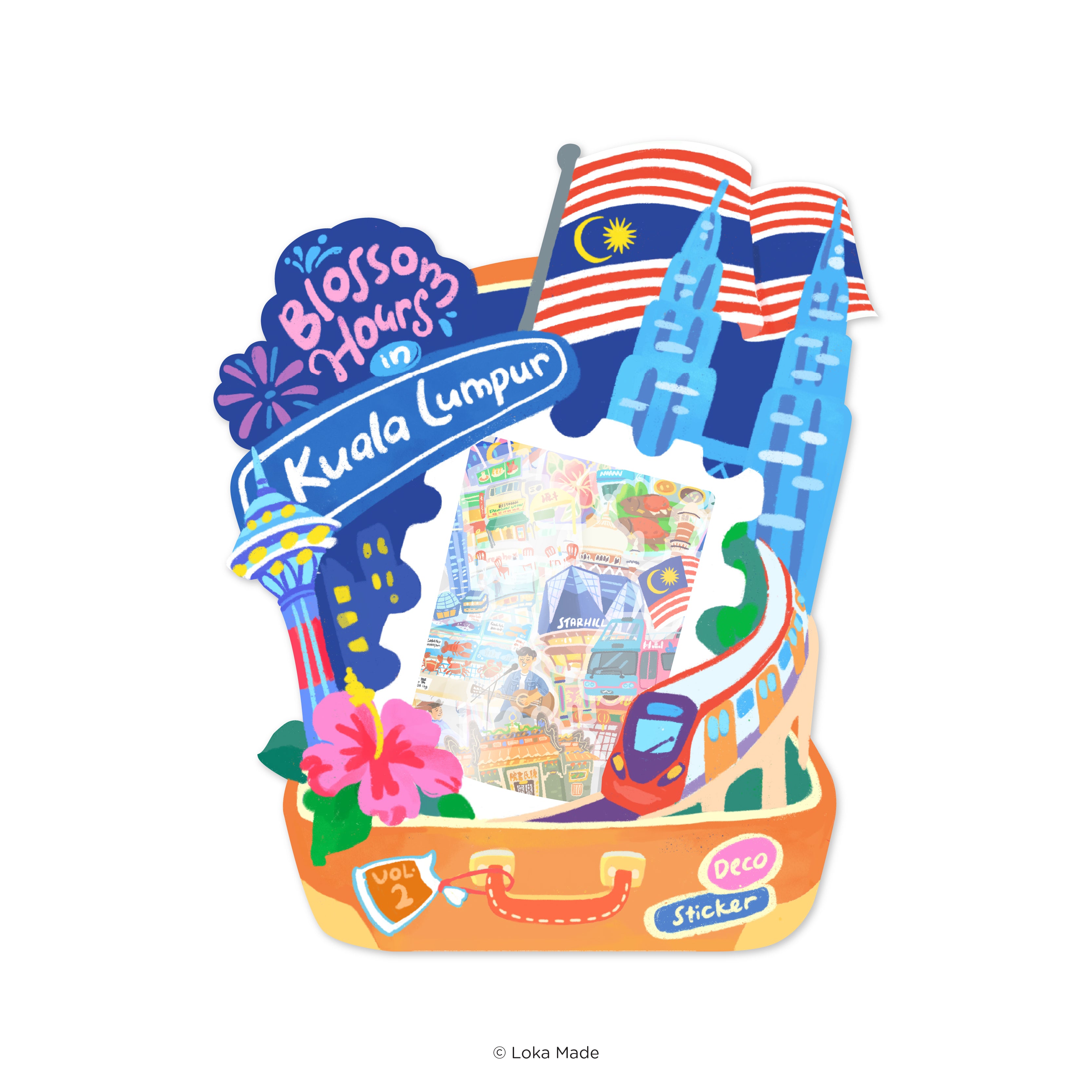 Doodle Land: Blossom Hours in Kuala Lumpur - Deco Sticker