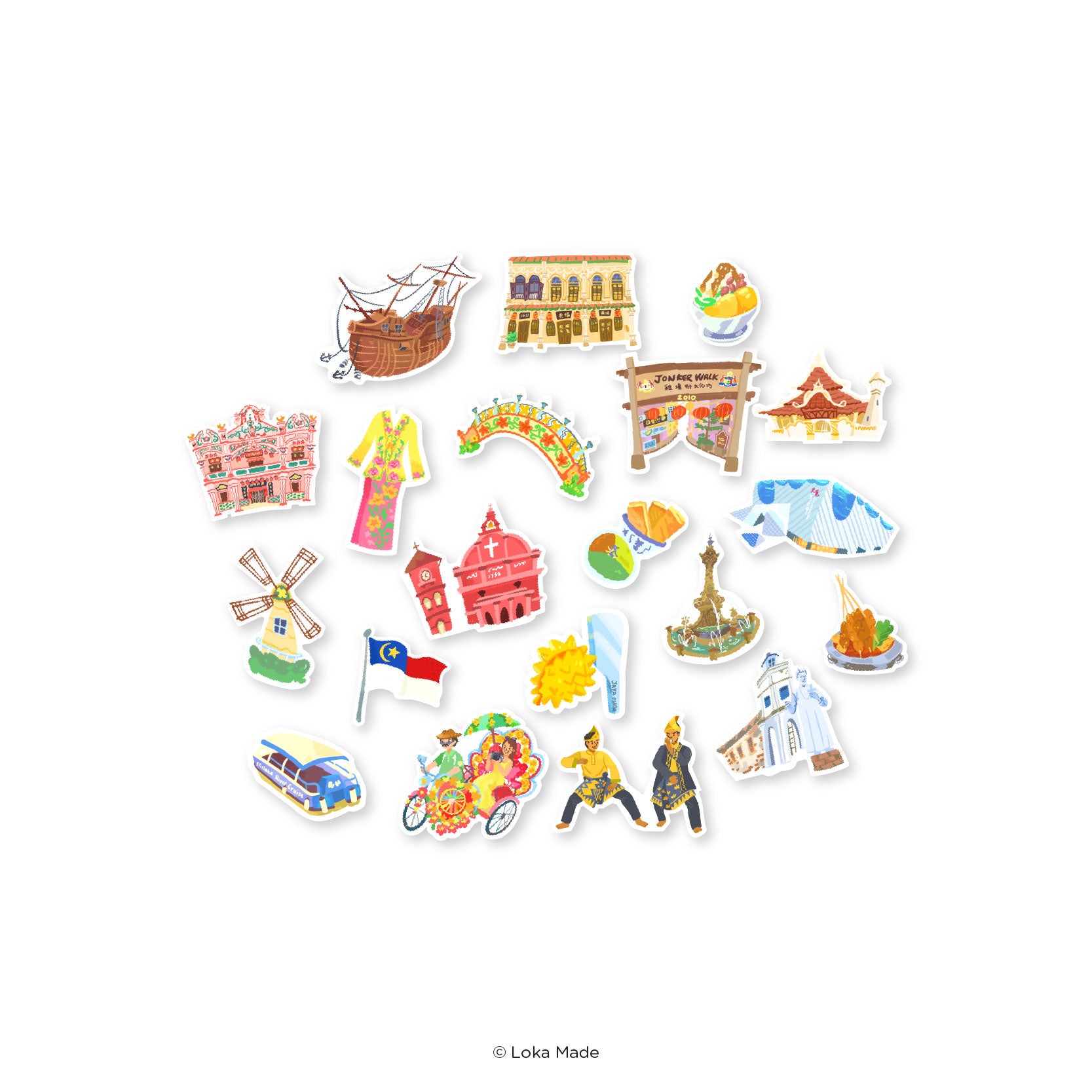 Doodle Land: Lepak Around Melaka - Deco Sticker