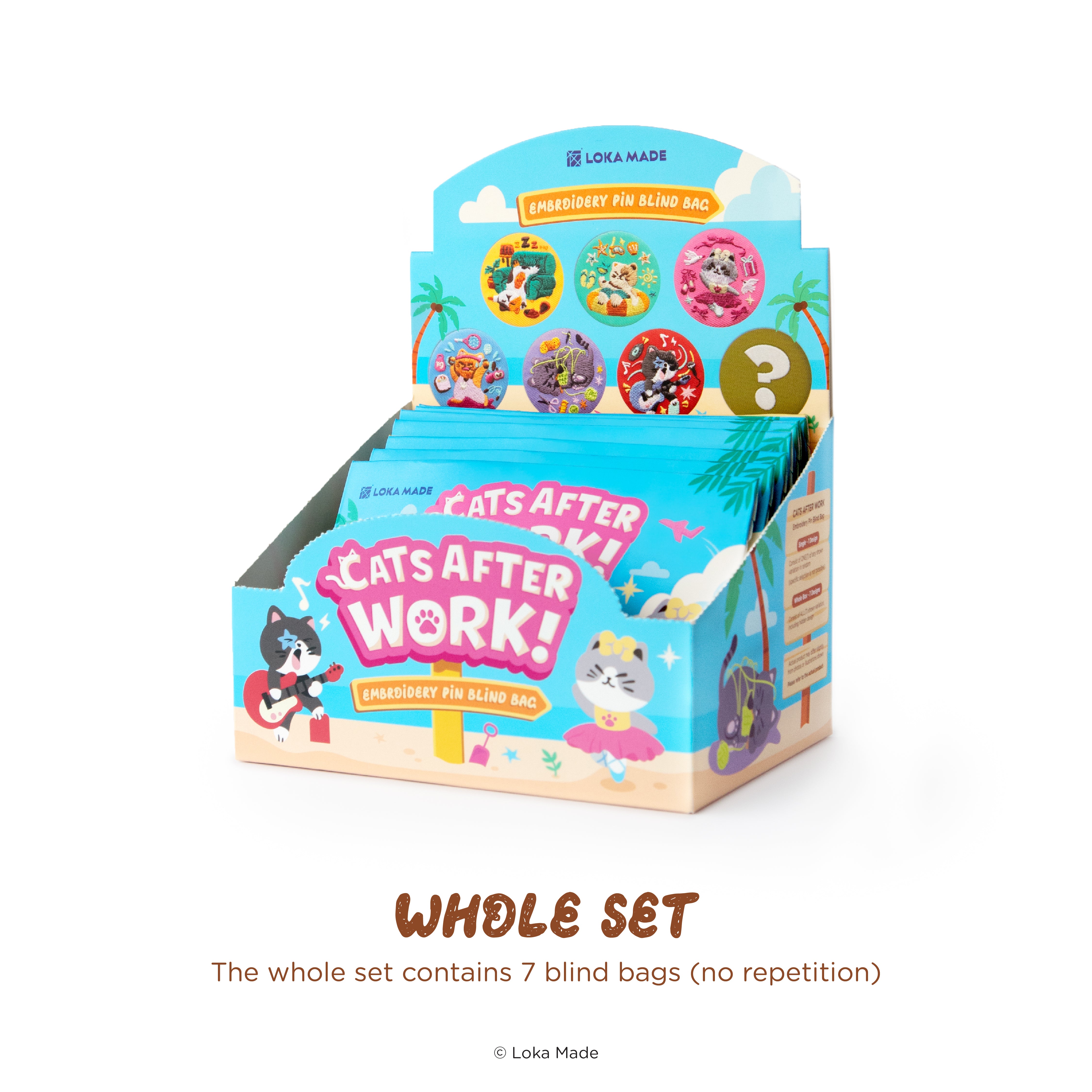 Cats After Work - Embroidery Pin Blind Bag