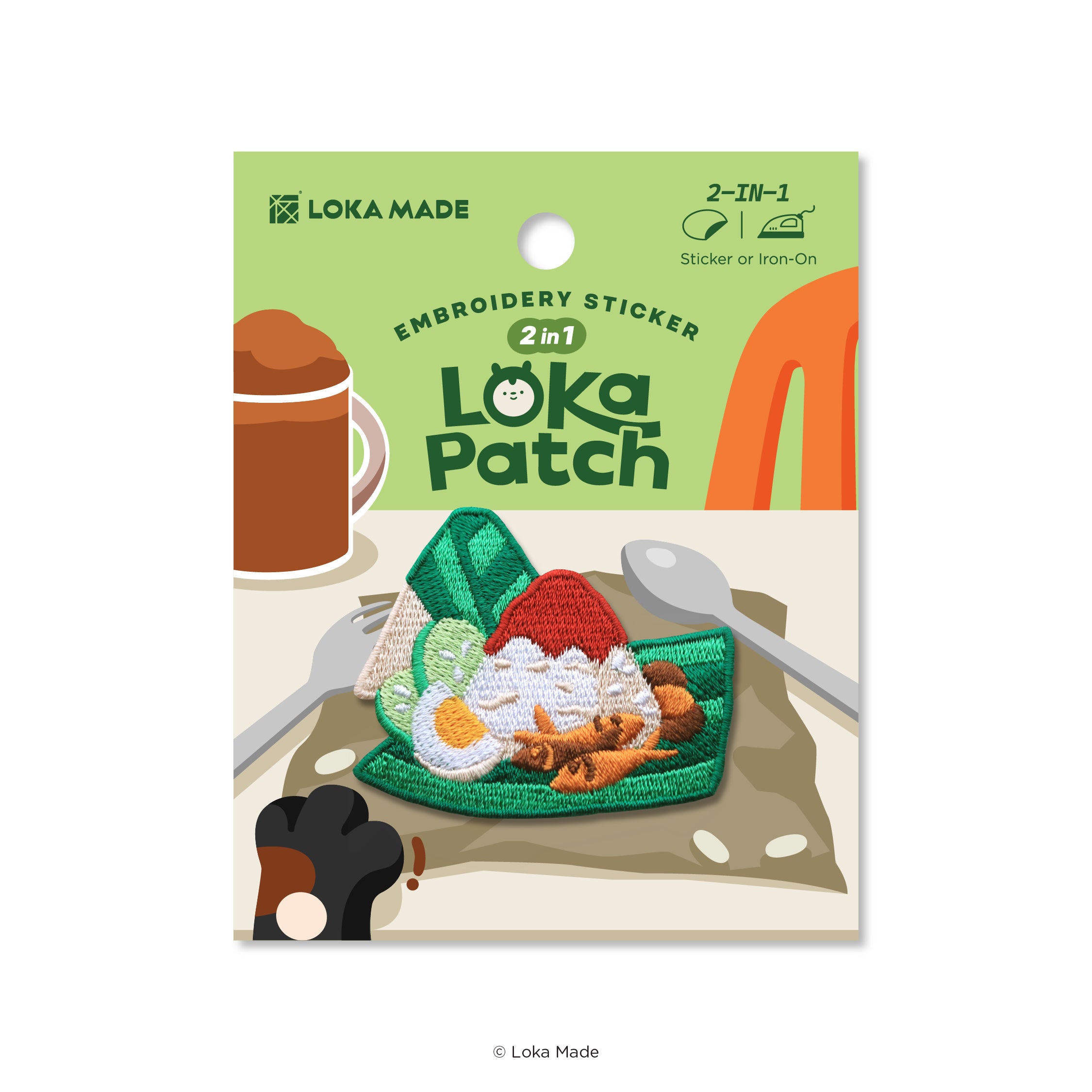 Loka Patch: Nasi Lemak - Embroidery Sticker
