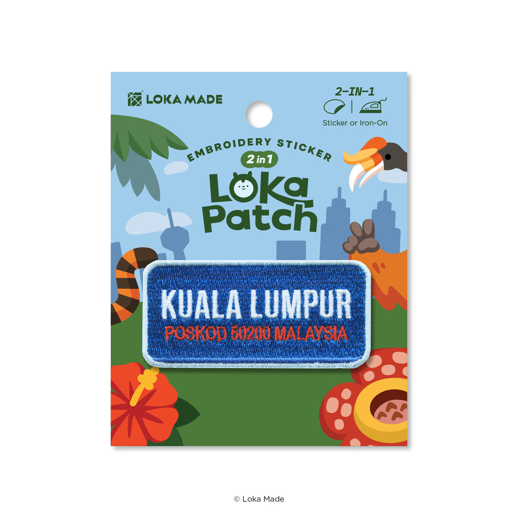 Loka Patch: Kuala Lumpur Road Signage - Embroidery Sticker