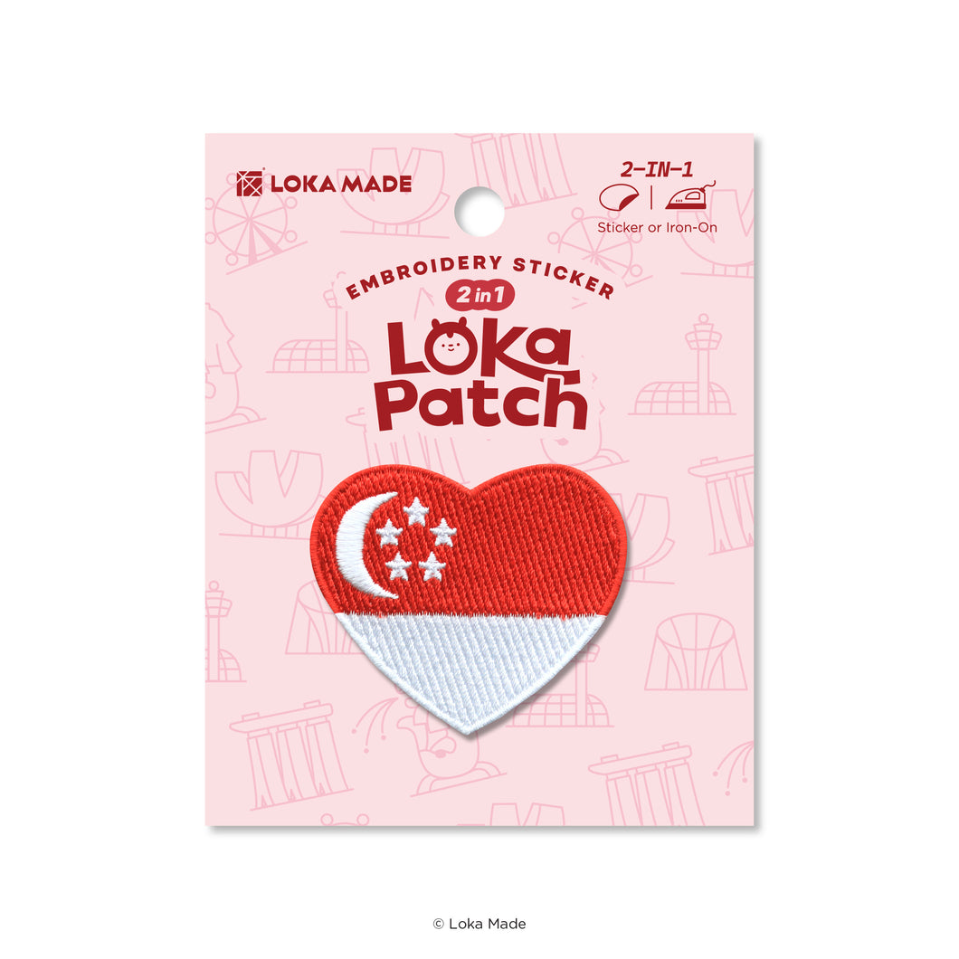 Loka Patch: Singapore Flag - Embroidery Sticker
