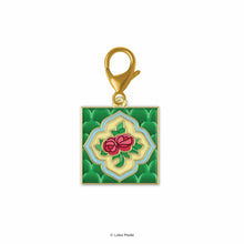 Load image into Gallery viewer, Peranakan Red Rose Tile - Enamel Charm
