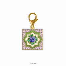 Load image into Gallery viewer, Peranakan Blue Rose Tile - Enamel Charm
