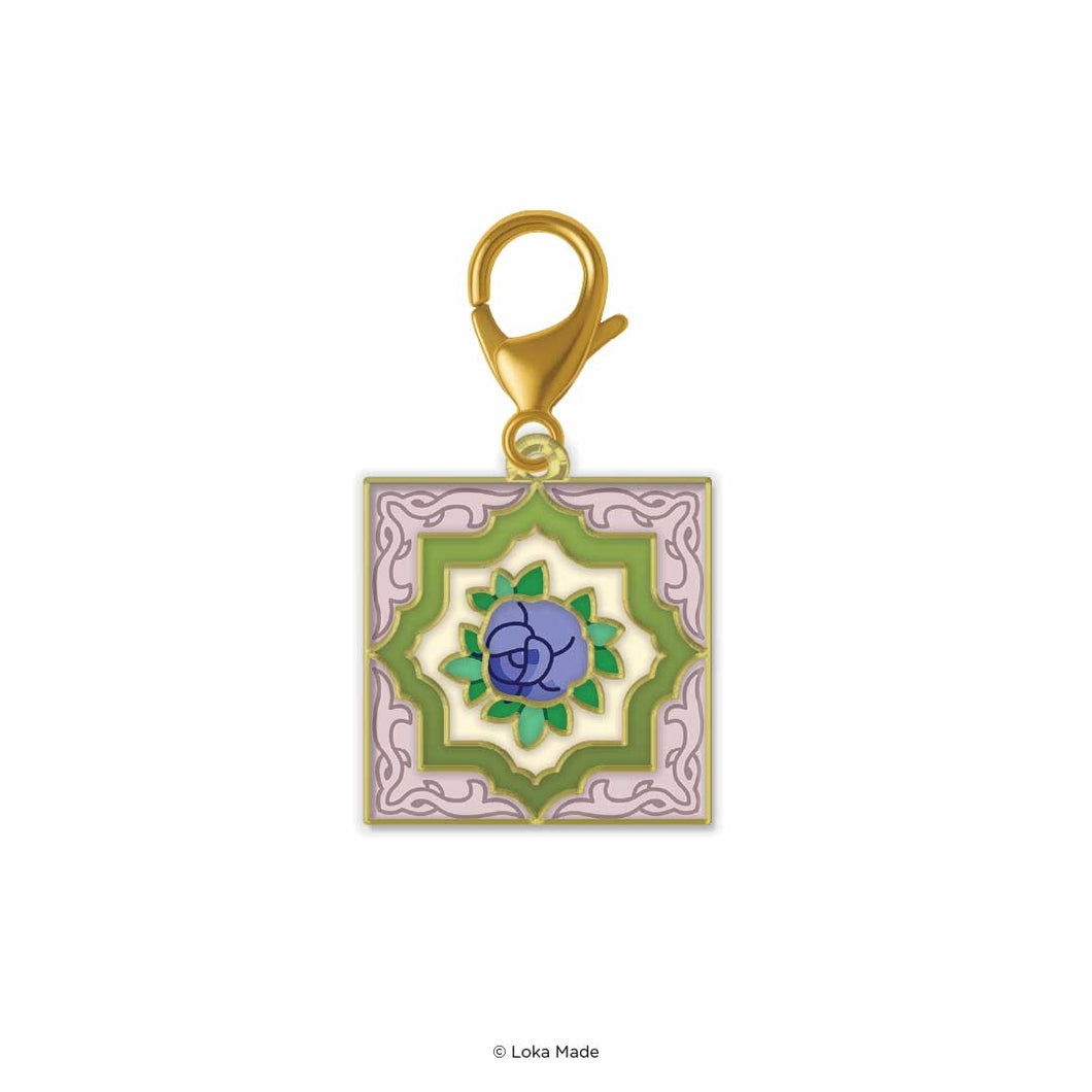 Peranakan Blue Rose Tile - Enamel Charm