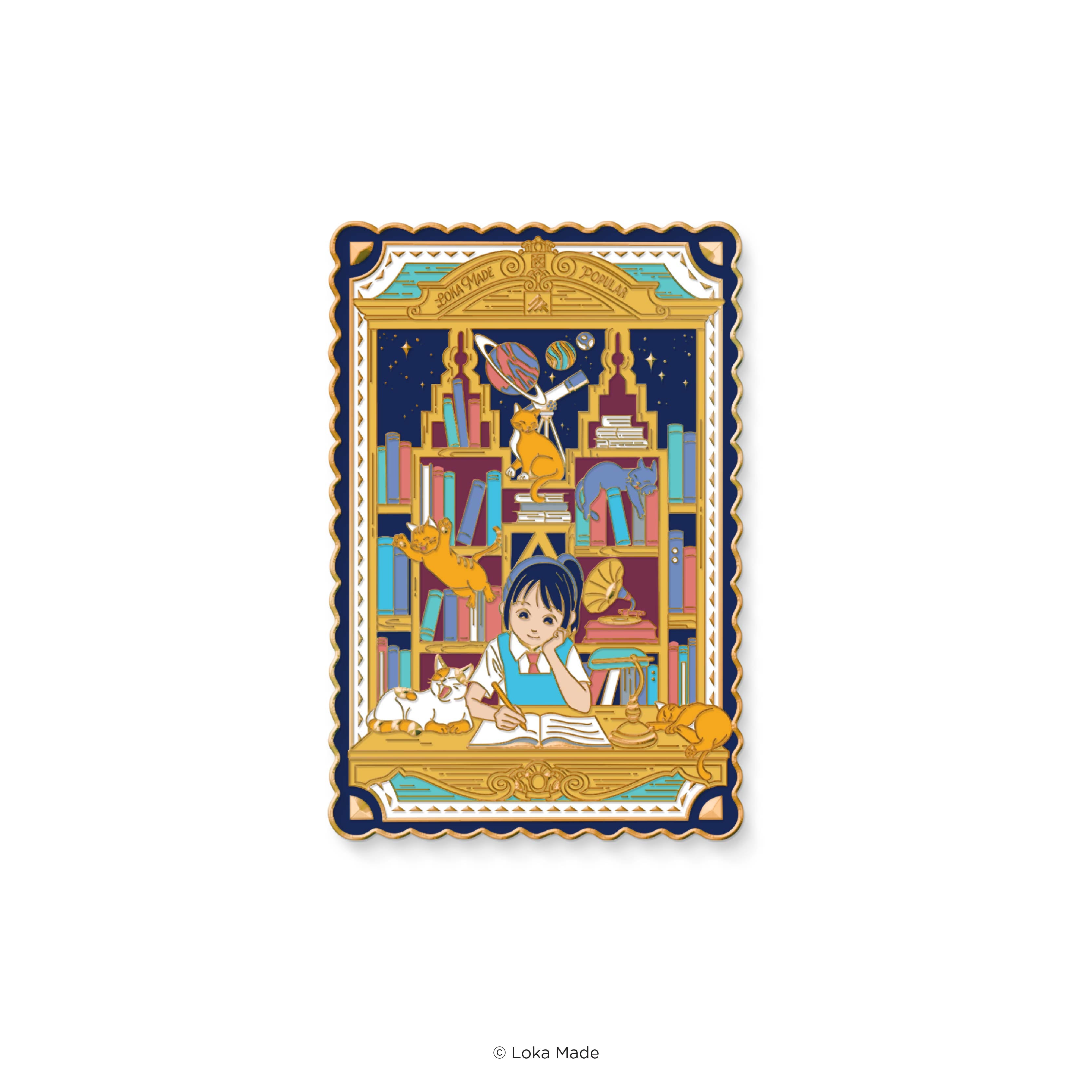 Bookshop Adventures 'Midnight Pages' - Enamel Magnet