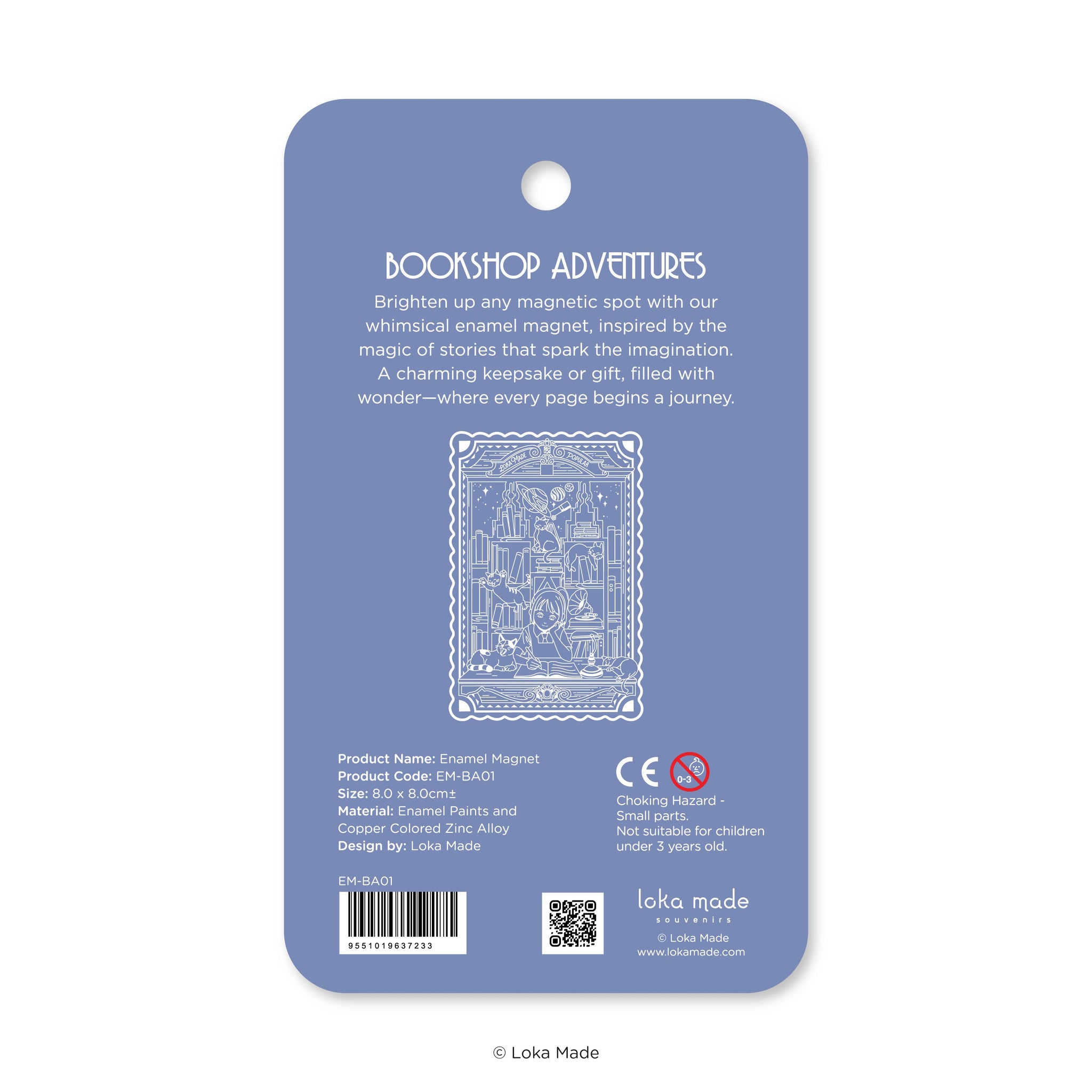 Loka Made x POPULAR: Bookshop Adventures 'Midnight Pages' Enamel Magnet