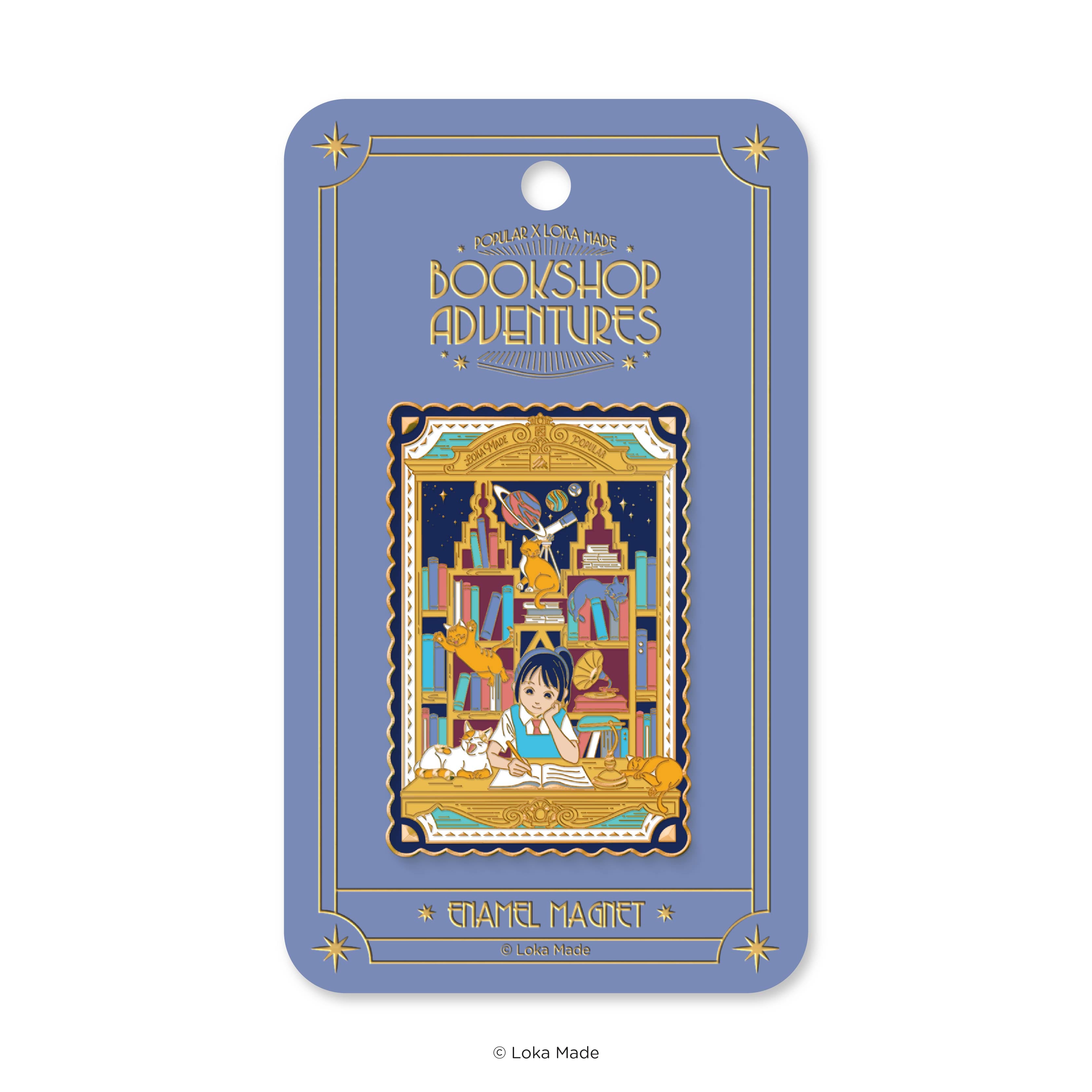 Bookshop Adventures 'Midnight Pages' - Enamel Magnet