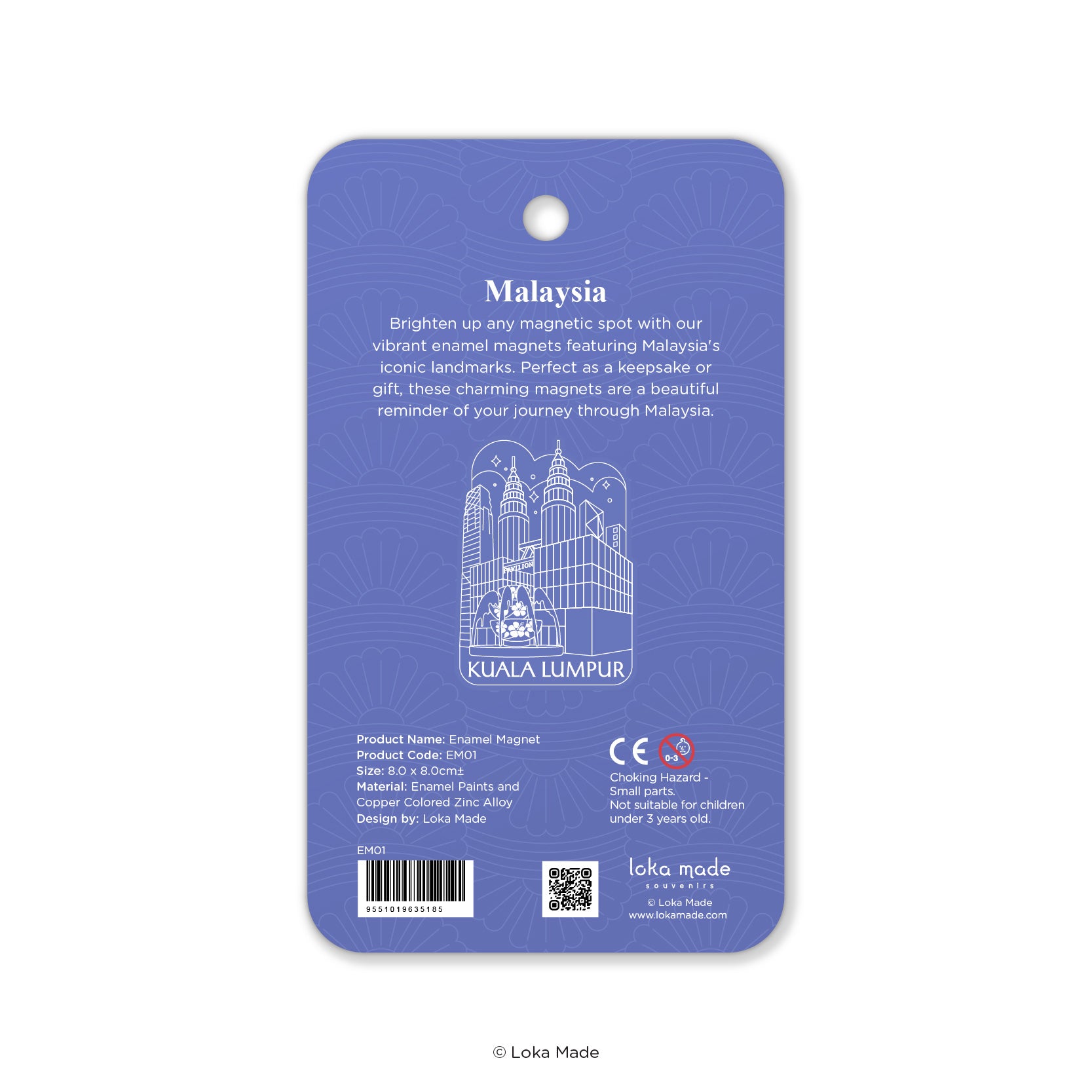 Loka Made Enamel Magnet - Night View in Kuala Lumpur