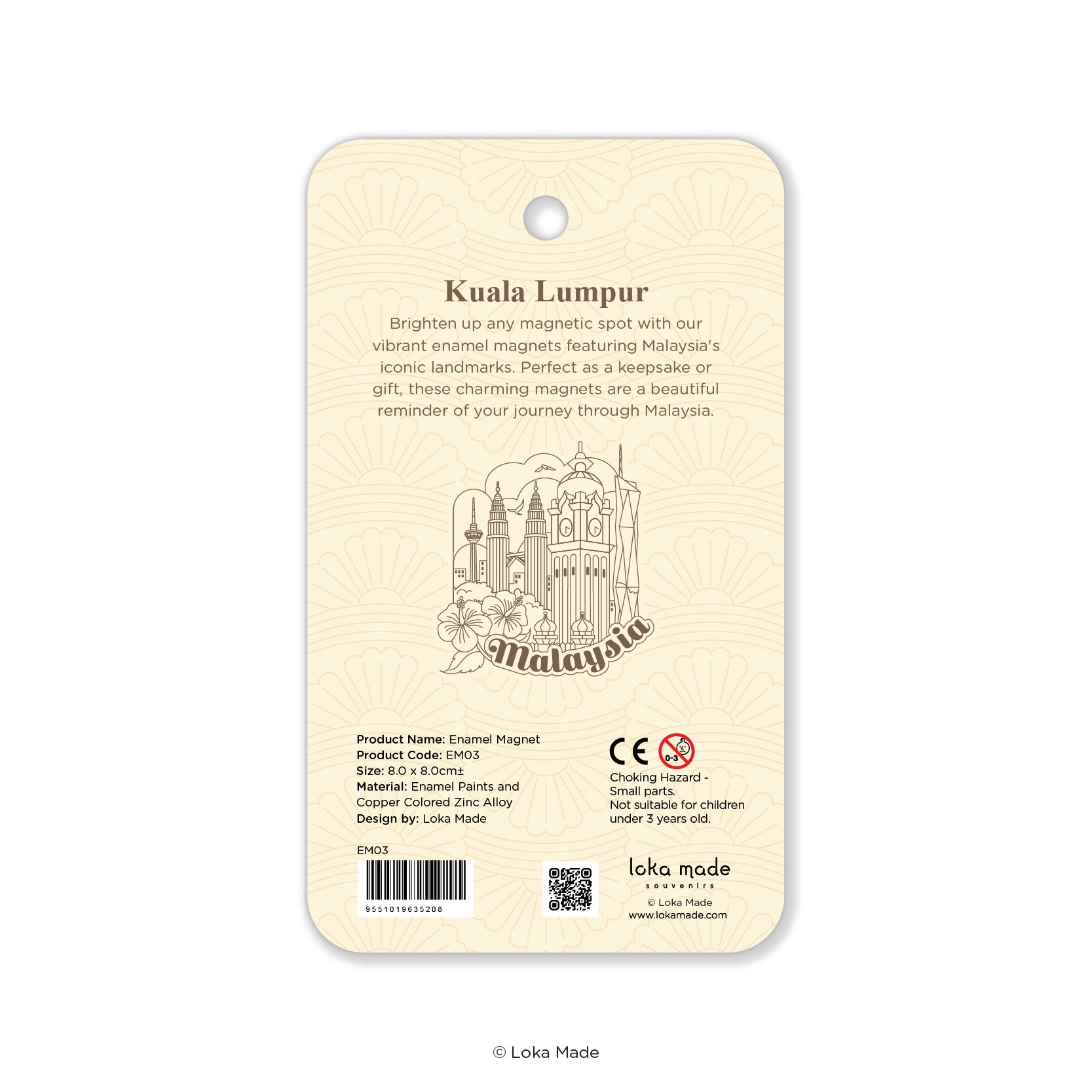 Loka Made Enamel Magnet - Malaysia's Serene Horizons