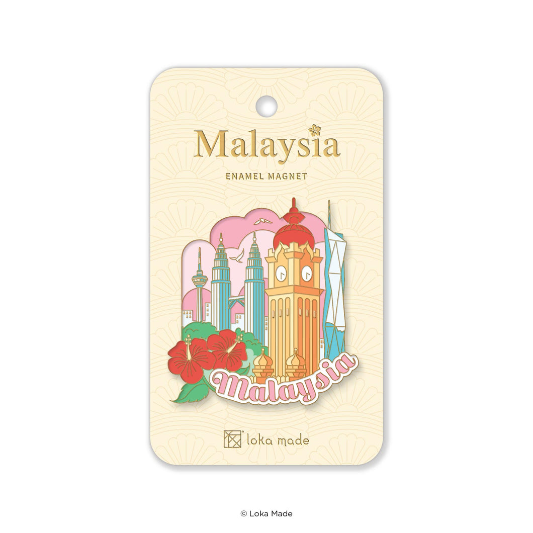 Malaysia's Serene Horizons - Enamel Magnet