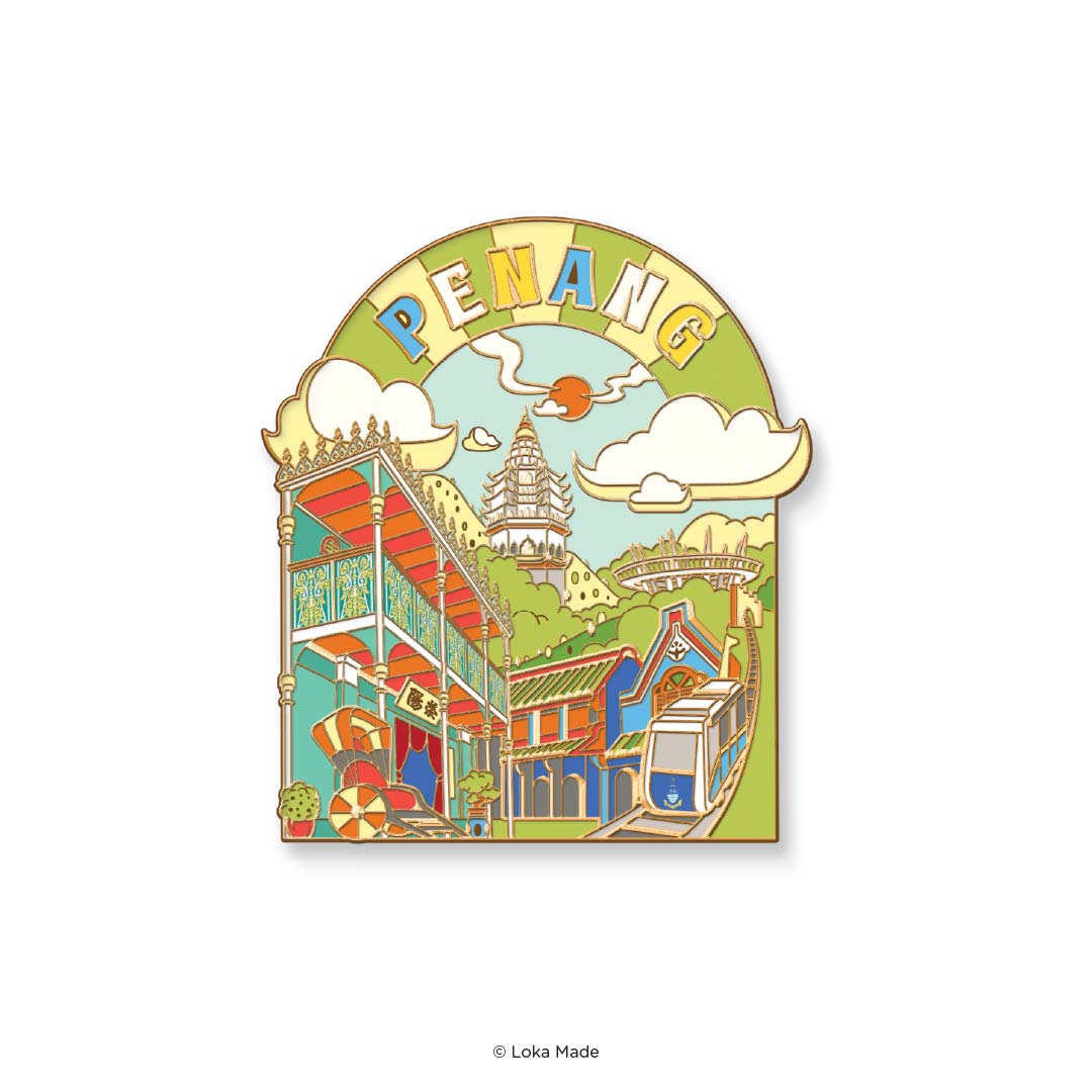 Loka Made Enamel Magnet - Golden Penang
