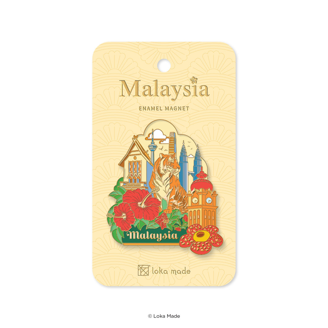 Malaysia Stripes - Enamel Magnet