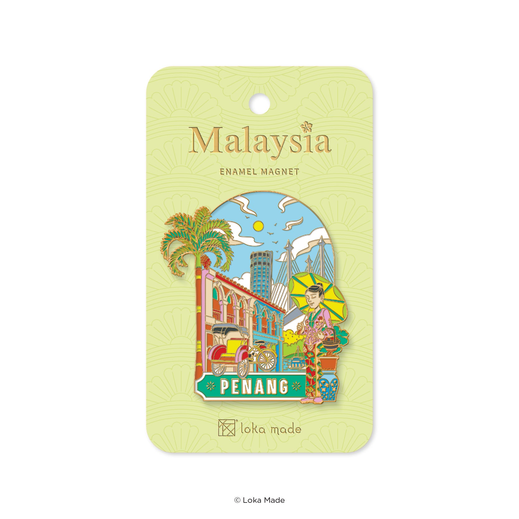 Loka Made Enamel Magnet - Penang Pastel
