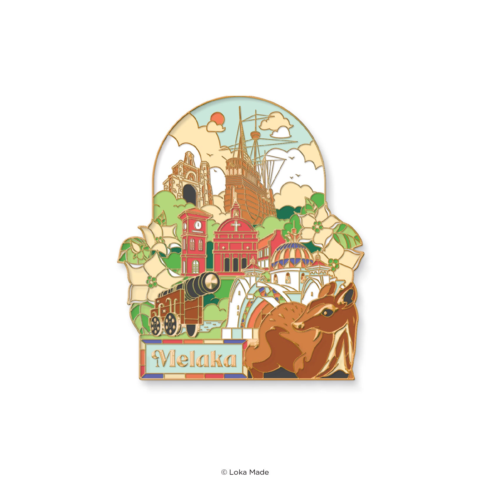 Loka Made Enamel Magnet - Melaka's Hidden Realm
