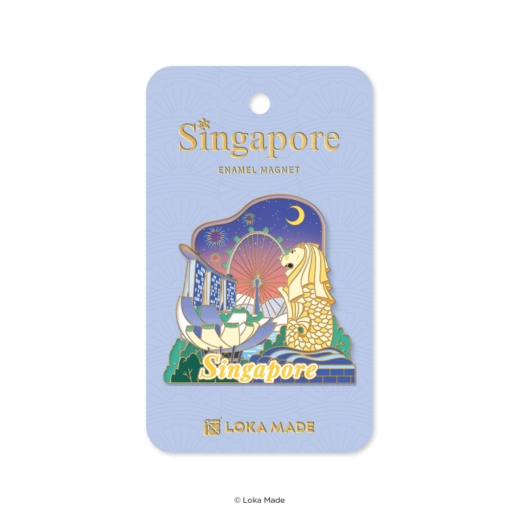 Sparkle Over Singapore - Enamel Magnet