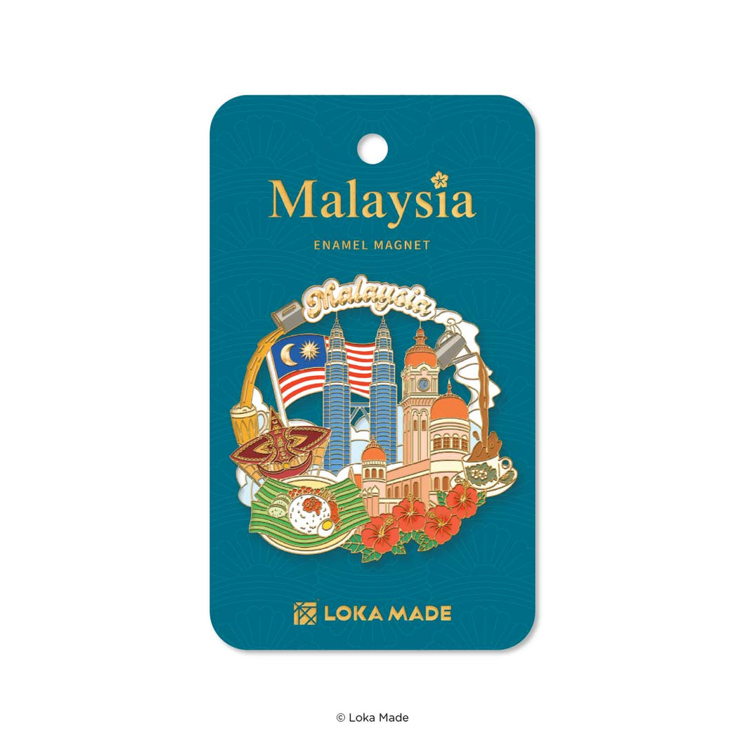 Loka Made Enamel Magnet - Malaysia Stripes