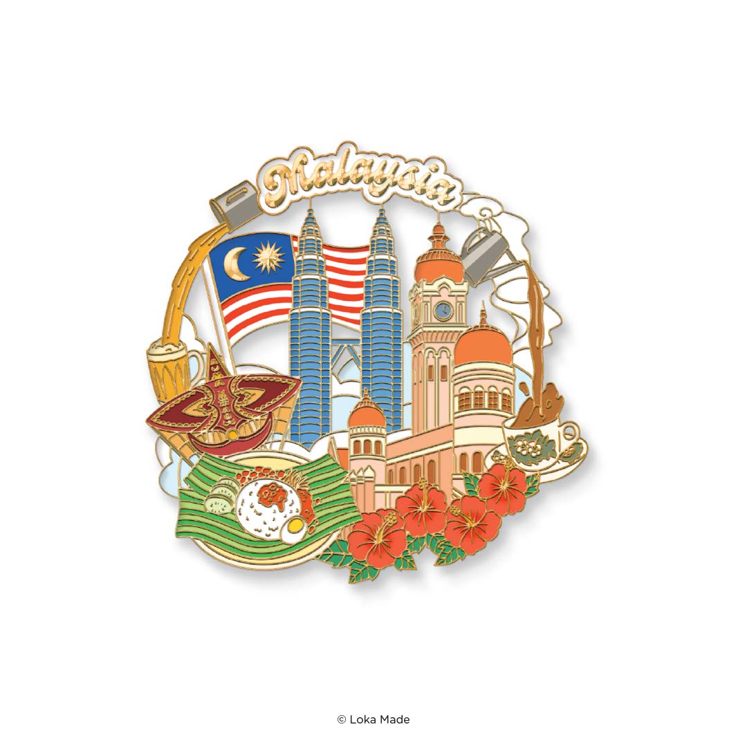 Loka Made Enamel Magnet - Malaysia Stripes