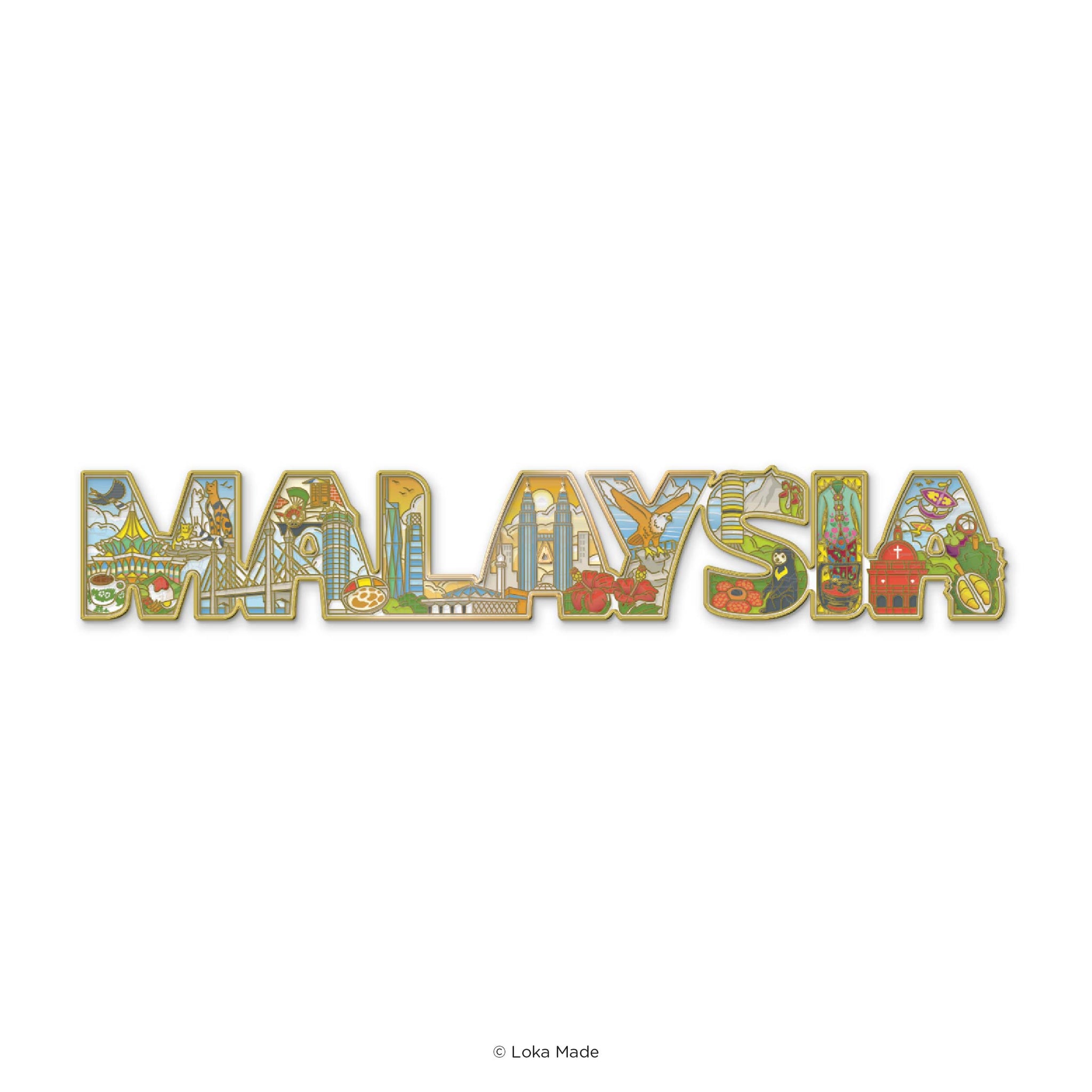 Loka Made Enamel Magnet - Mini Malaysia