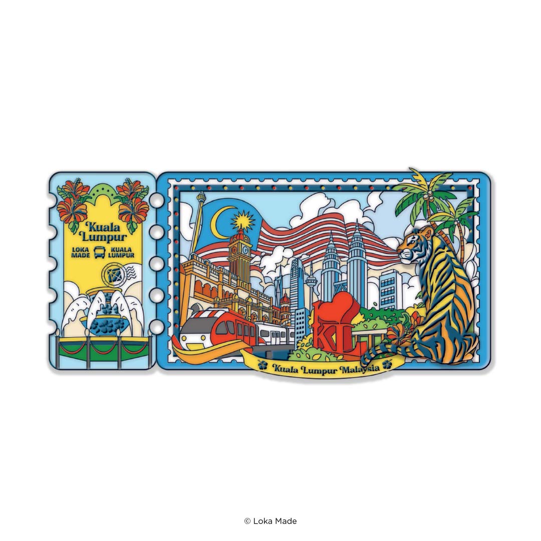 Ticket To Kuala Lumpur - Interactive Enamel Magnet