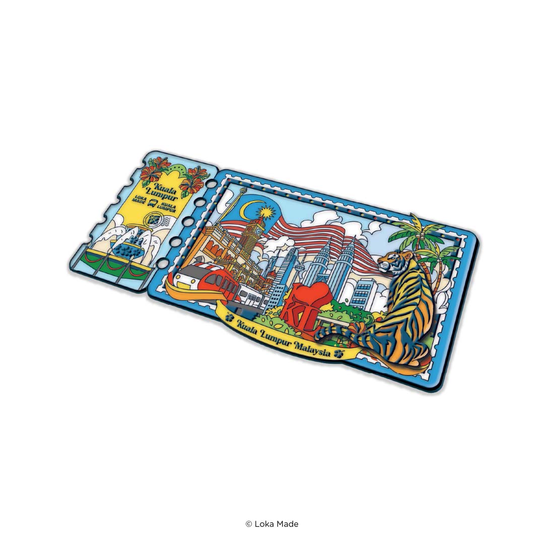 Ticket To Kuala Lumpur - Interactive Enamel Magnet