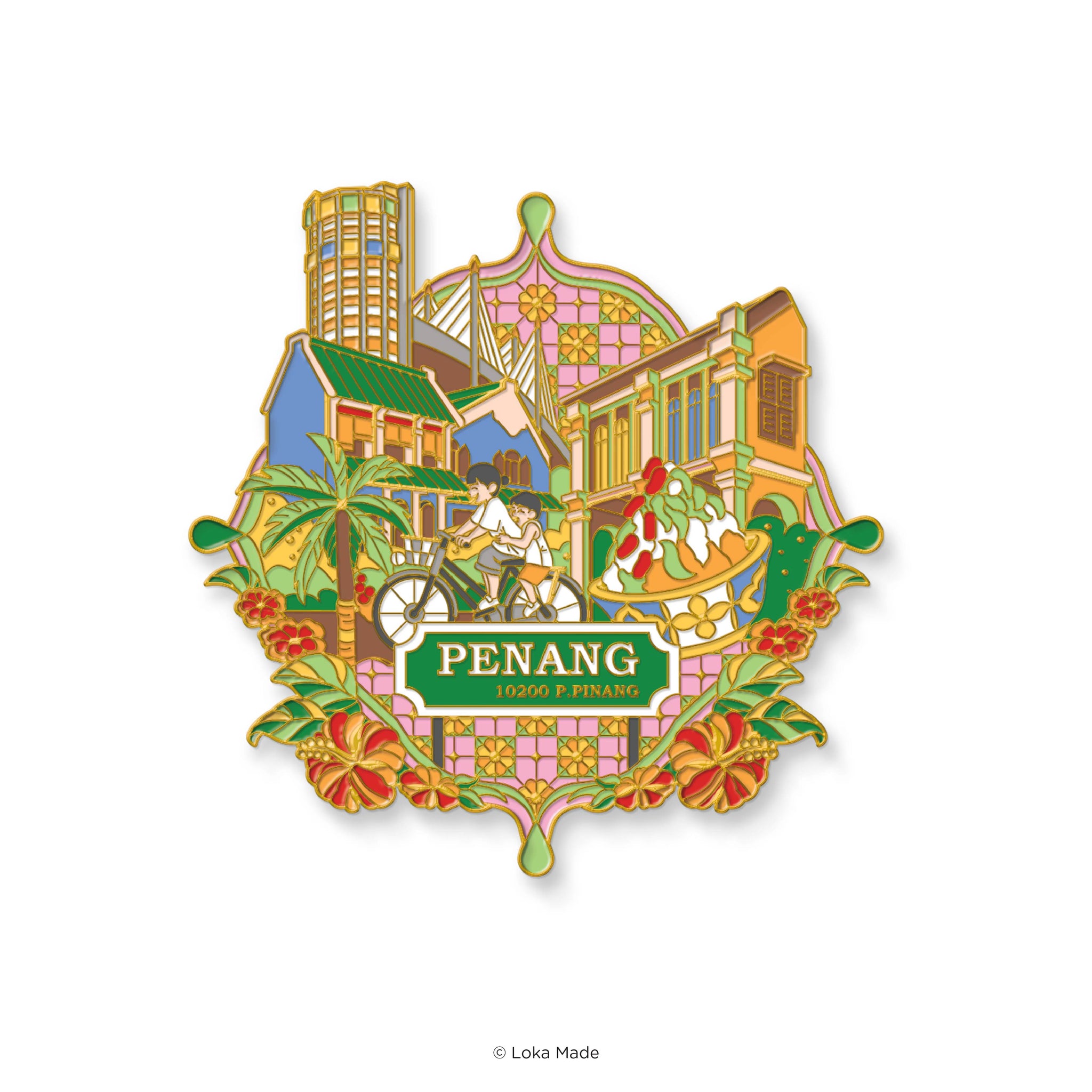 Loka Made Enamel Magnet - Penang’s Timeless Memories