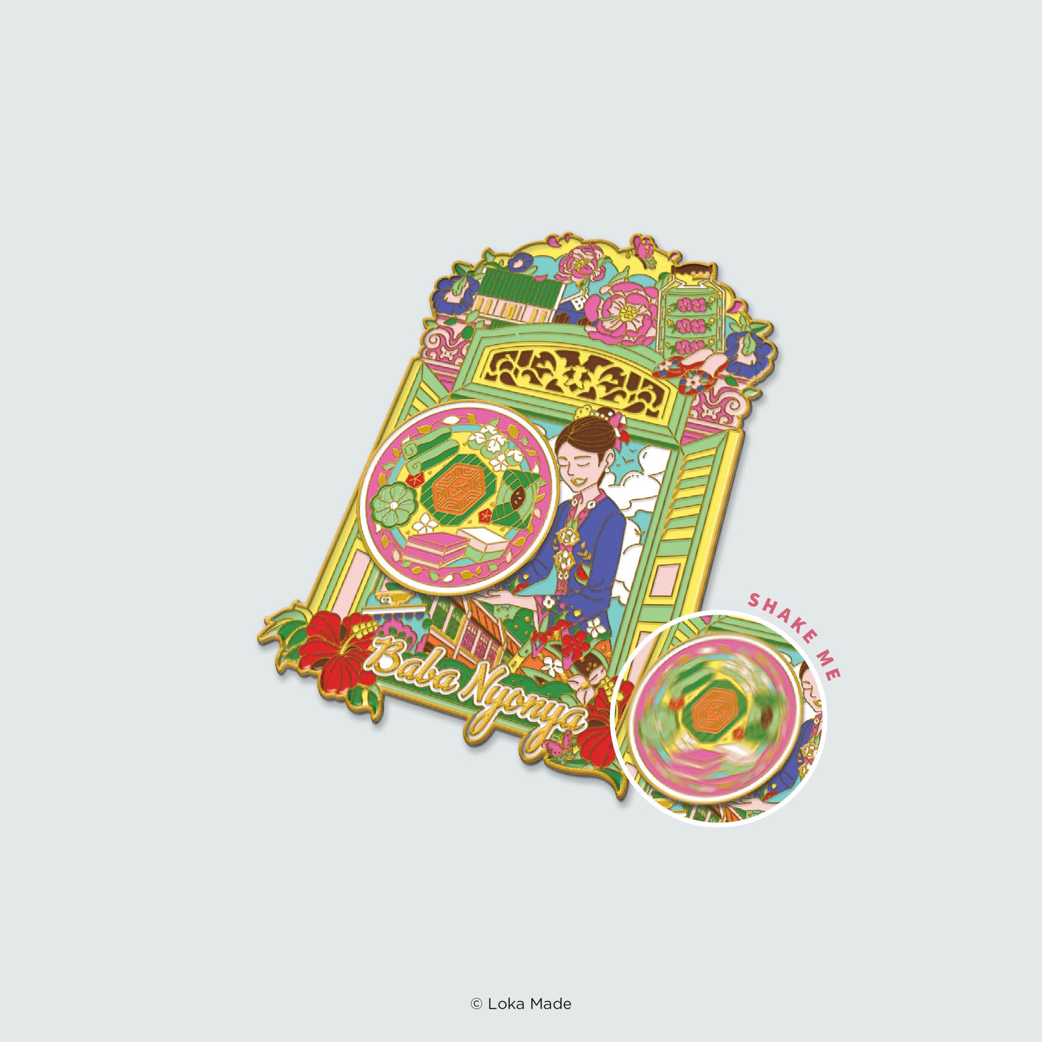 Loka Made Enamel Magnet - Windows of Nyonya