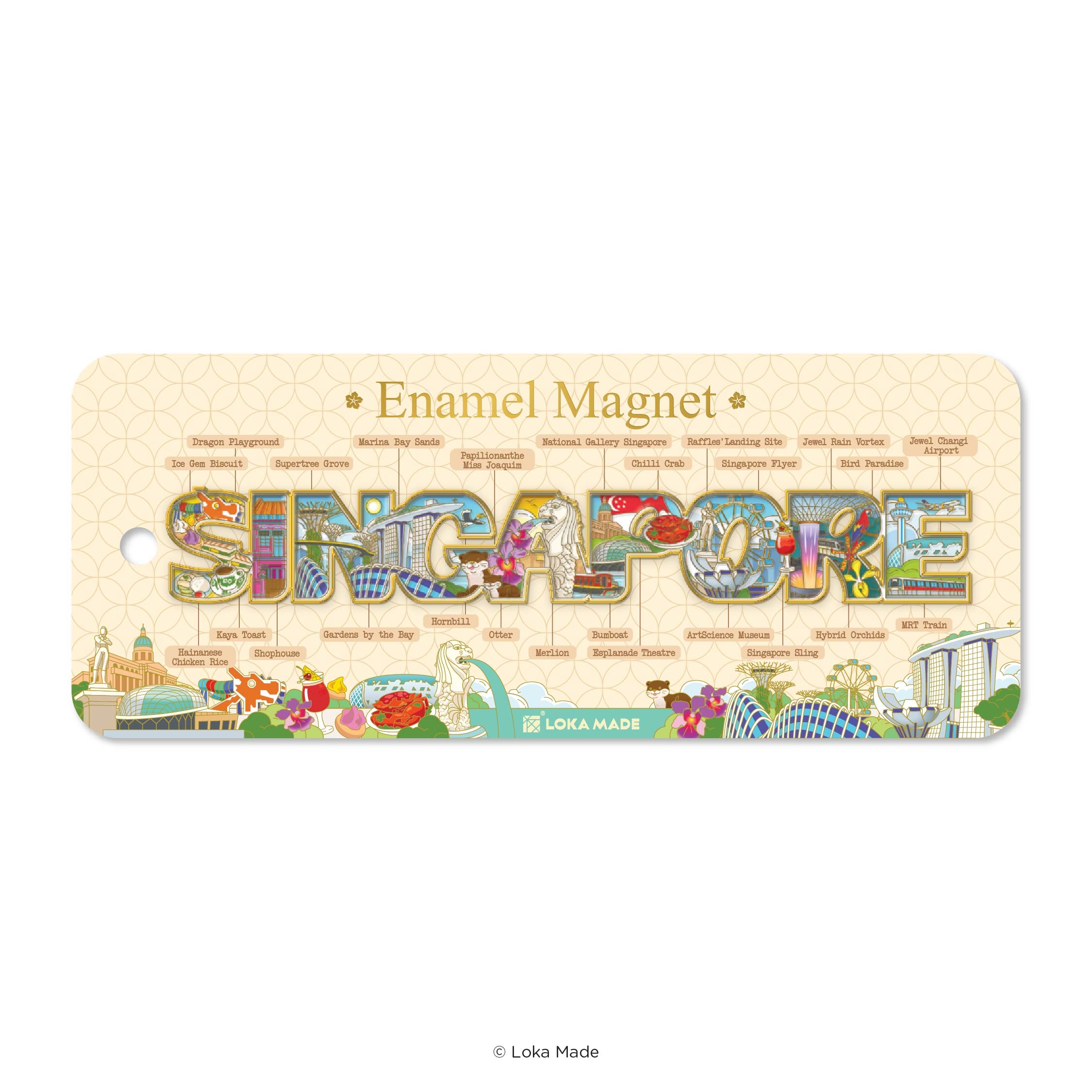 Loka Made Enamel Magnet - Mini Singapore
