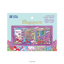 Load image into Gallery viewer, Ticket to Singapore — Travel Series - Interactive Enamel Magnet
