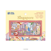 Load image into Gallery viewer, Ticket to Singapore — City Collection - Interactive Enamel Magnet
