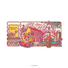 Load image into Gallery viewer, Ticket to Singapore — Little Trips - Interactive Enamel Magnet
