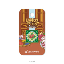 Load image into Gallery viewer, Loka Pin &#39;Red Rose Tile&#39; - Enamel Pin
