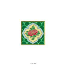 Load image into Gallery viewer, Loka Pin &#39;Red Rose Tile&#39; - Enamel Pin
