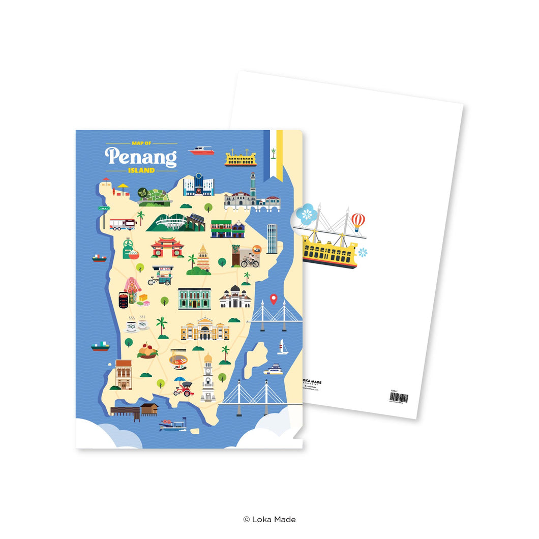 Map of the Penang Island - A4 L-shape Folder