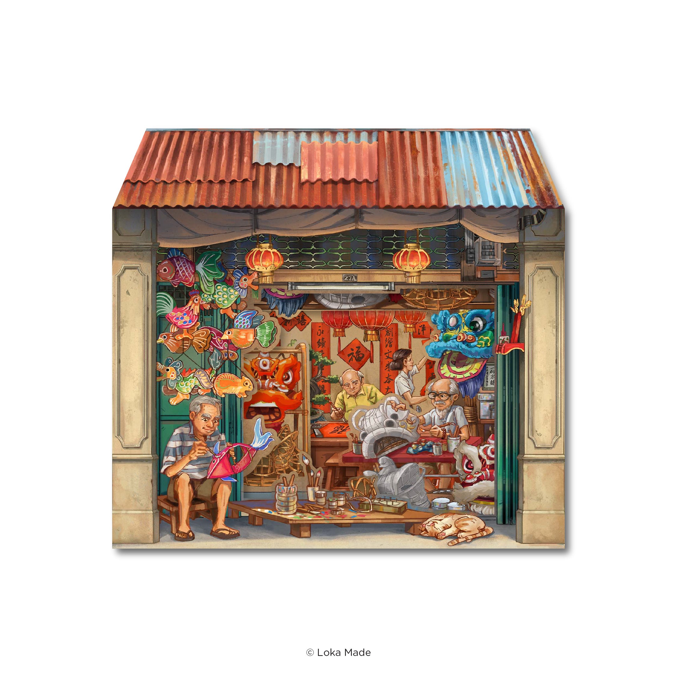 Peeking through Layering of Malaysia 'The Craft Keeper' - 3 Layer Greeting Card