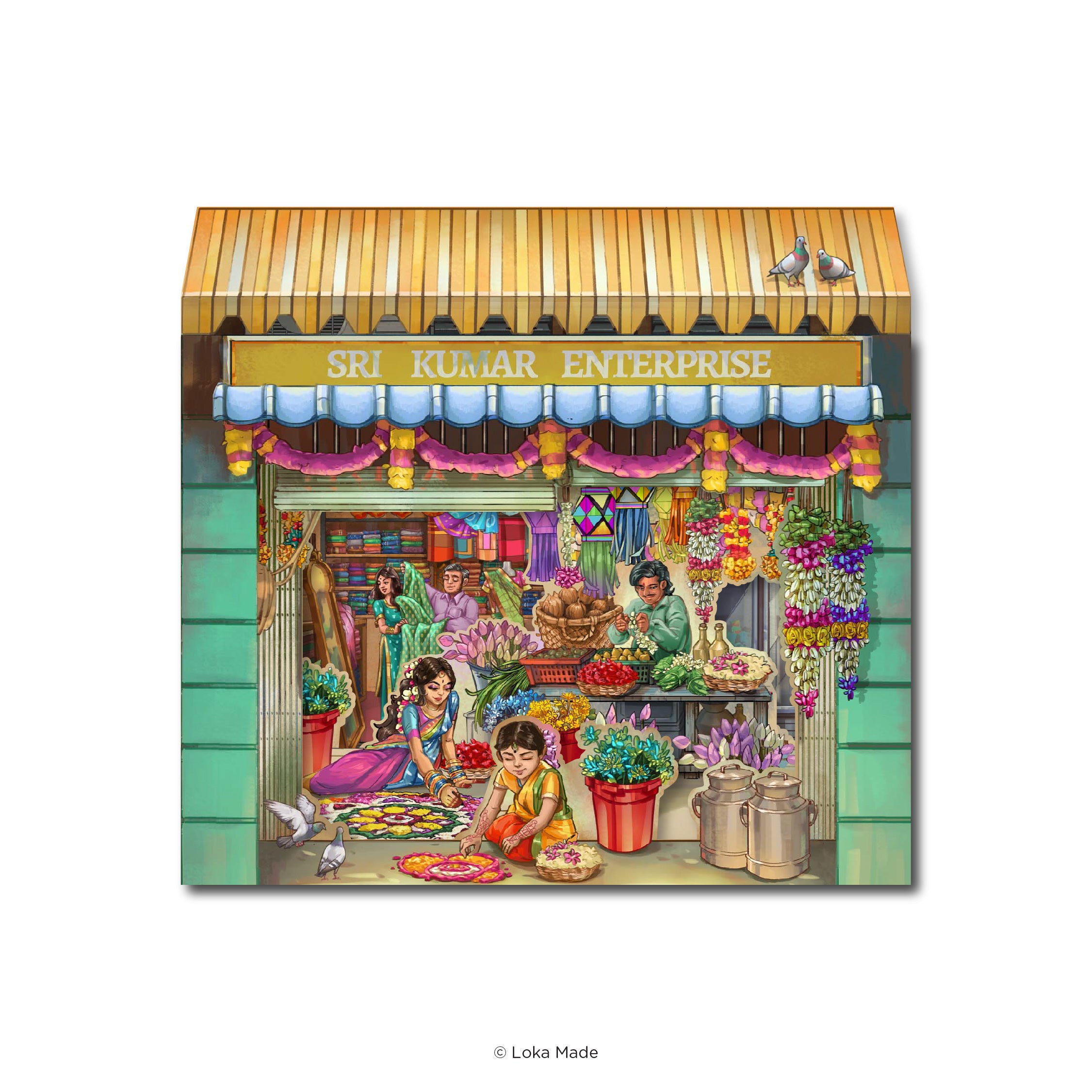 Peeking through Layering of Malaysia 'Colours of India's Heritage' - 3 Layer Greeting Card