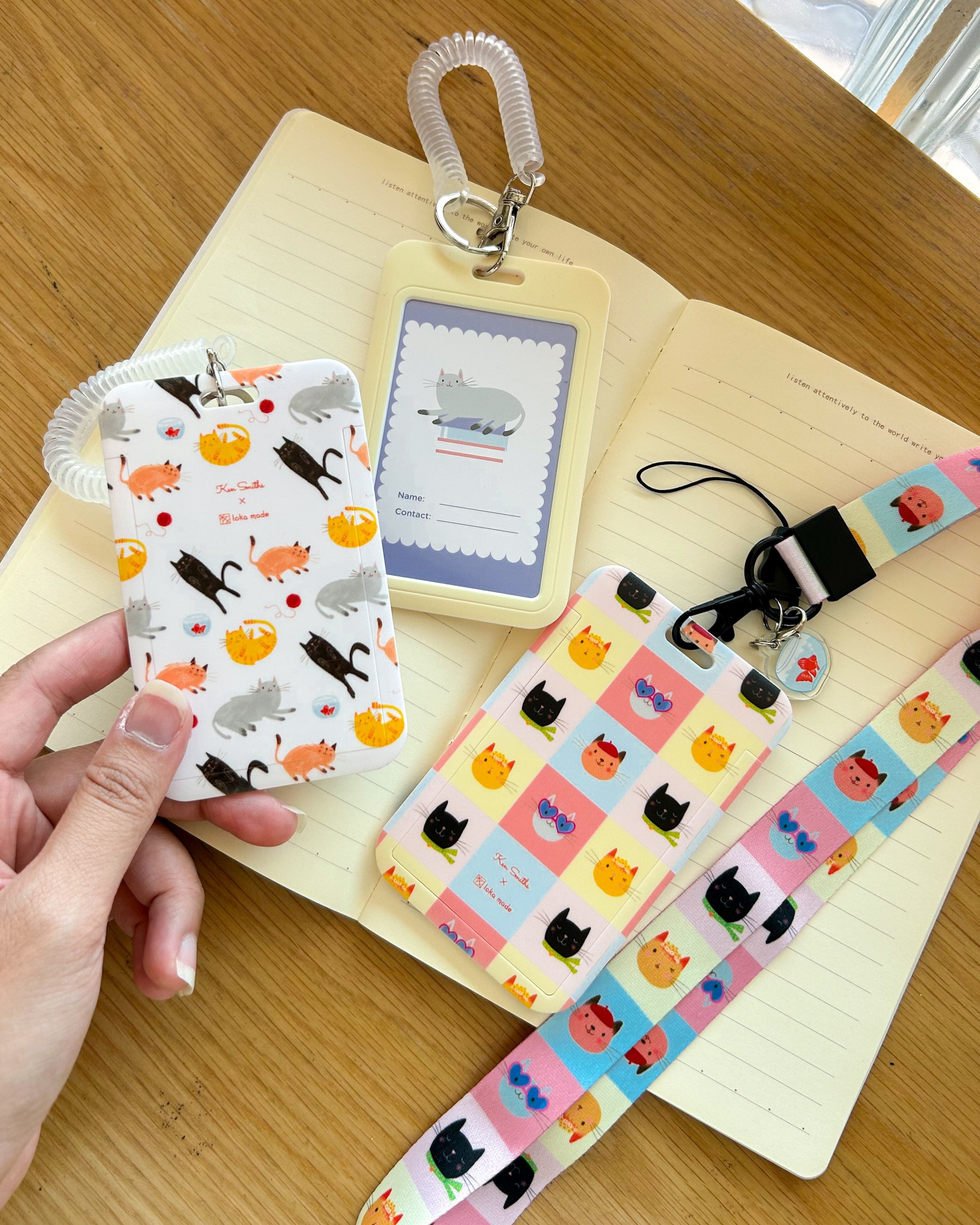 Ken Smiths x Loka Made 'Playful Cat' - ID Tag Holder
