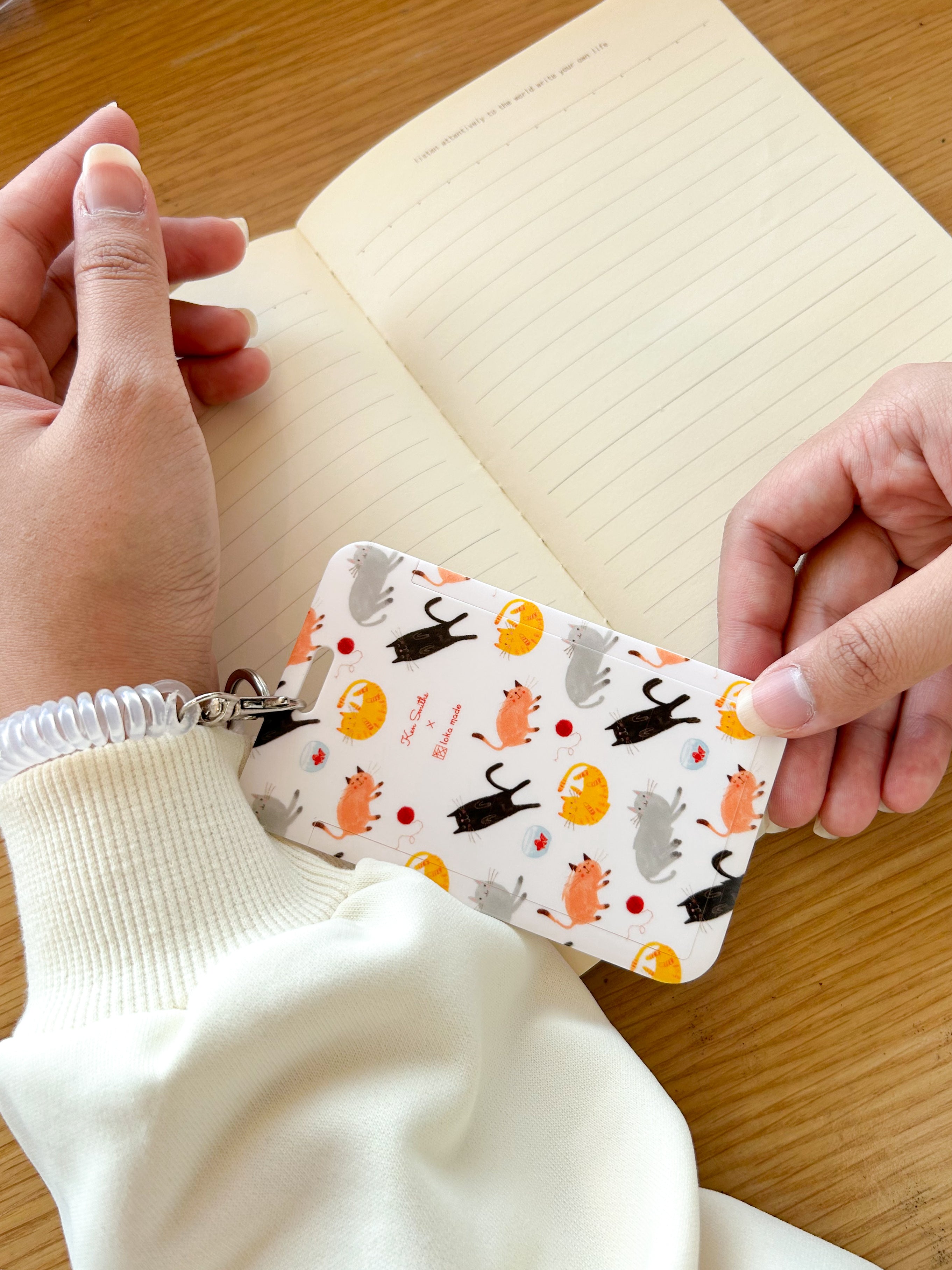 Ken Smiths x Loka Made 'Playful Cat' - ID Tag Holder