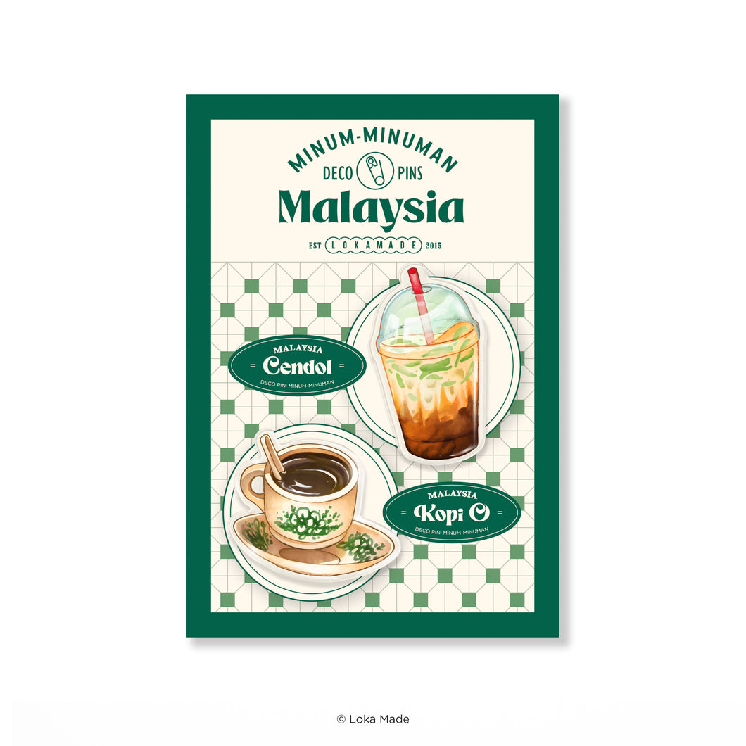 Minum-minuman 'Cendol & Kopi O' - Deco Acrylic Pin