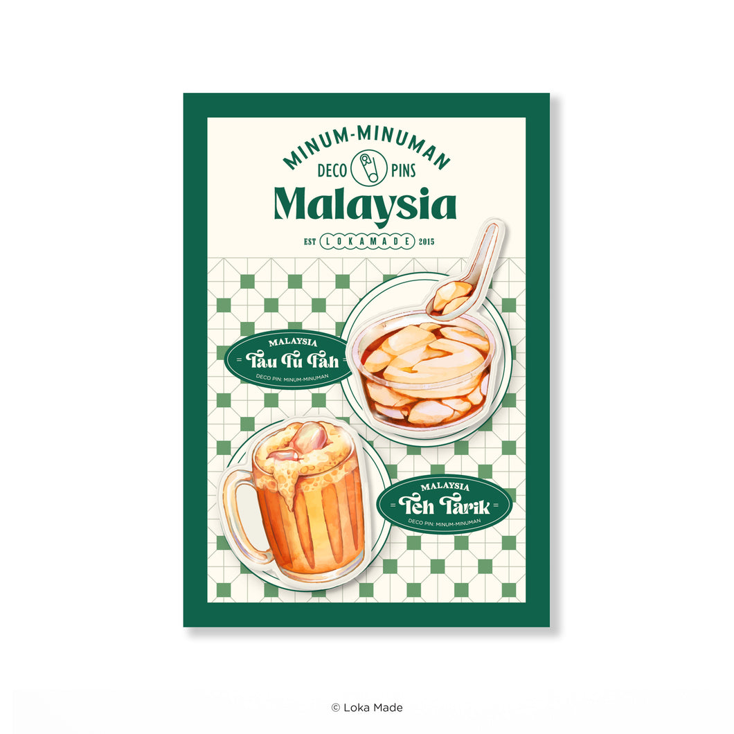 Minum-minuman 'Tau Fu Fah & Teh Tarik' - Deco Acrylic Pin
