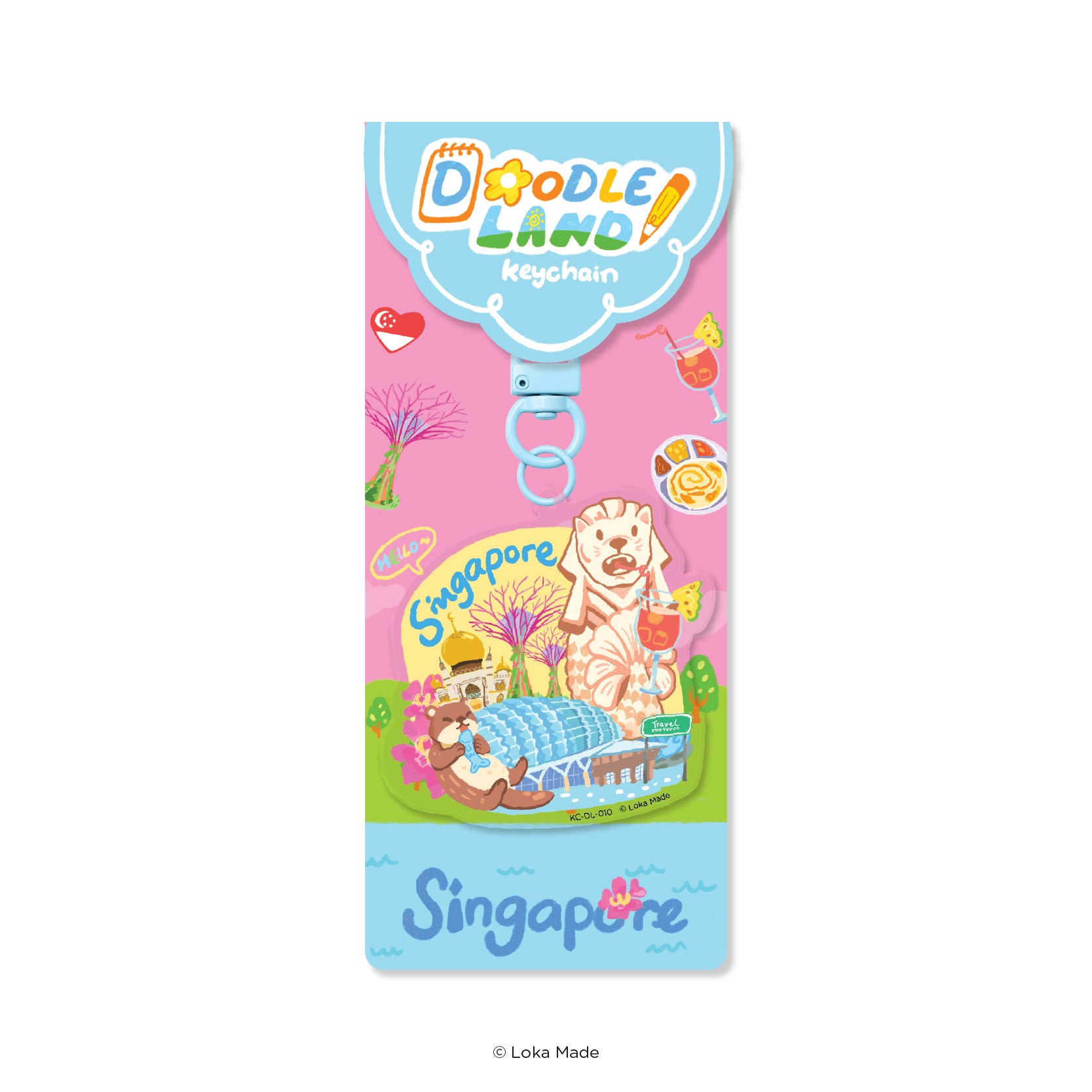 Doodle Land: Cheers From Singapore - Keychain