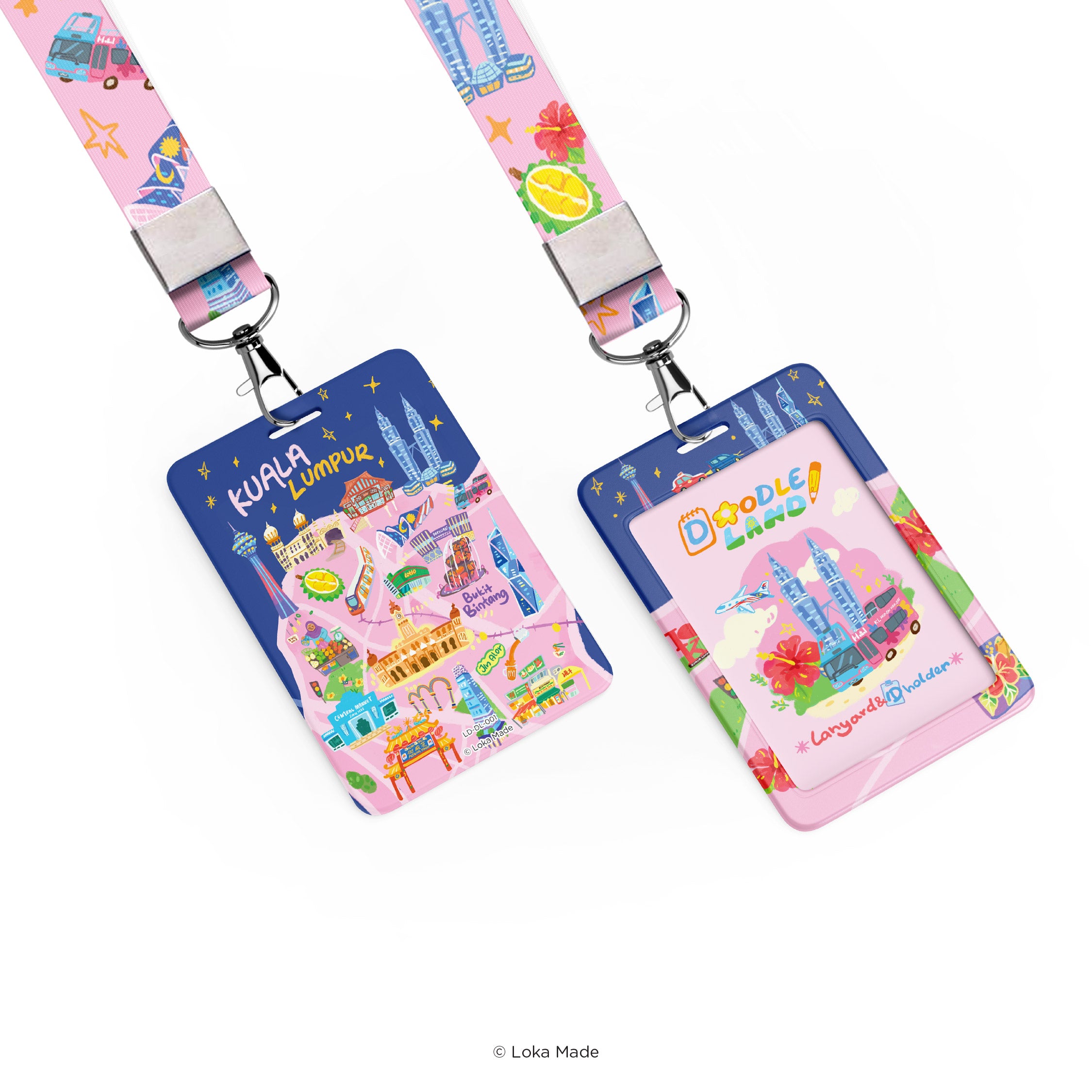 Doodle Land: City Walk in Kuala Lumpur - Lanyard & ID Card Holder