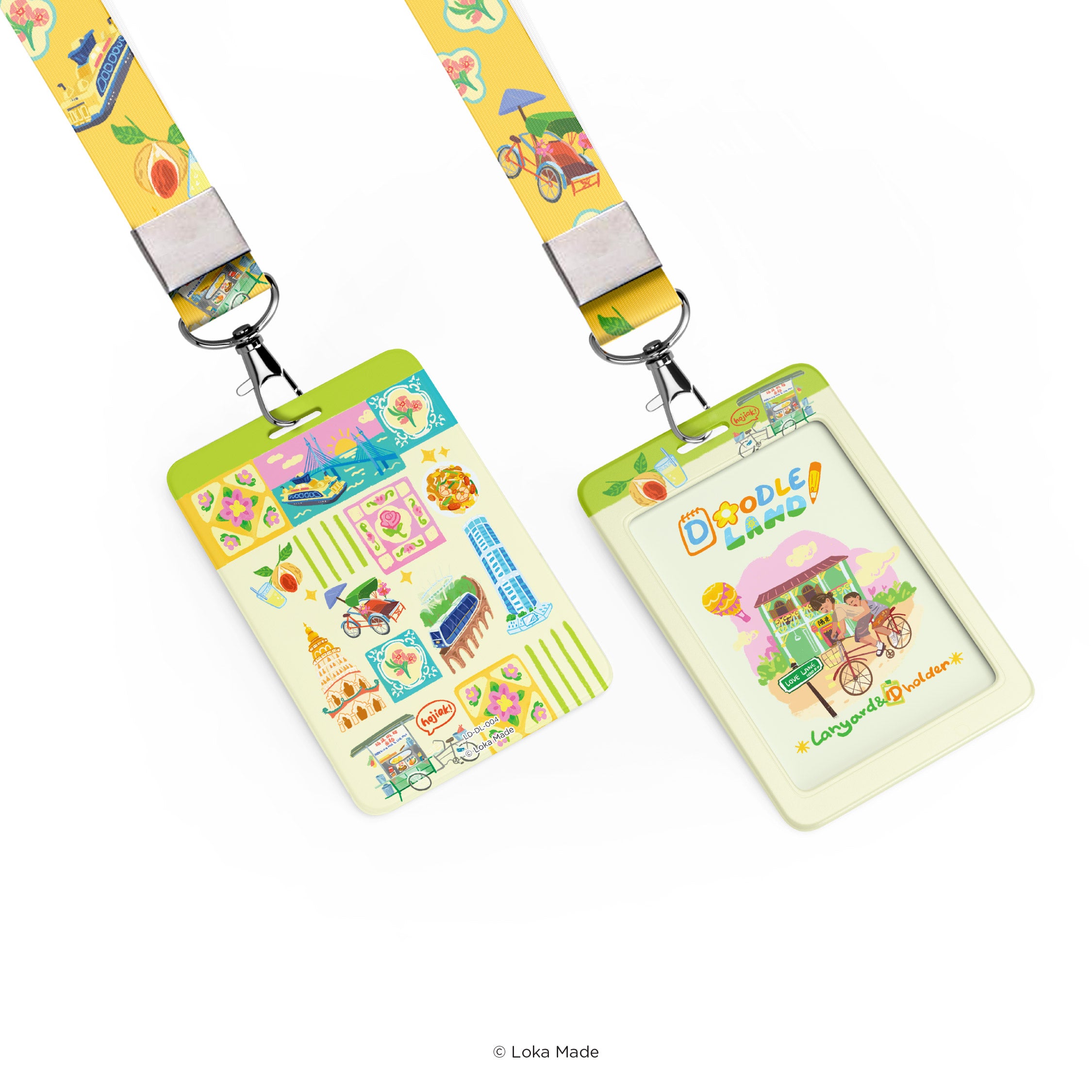 Doodle Land: Penang Bites & Sights - Lanyard & ID Card Holder