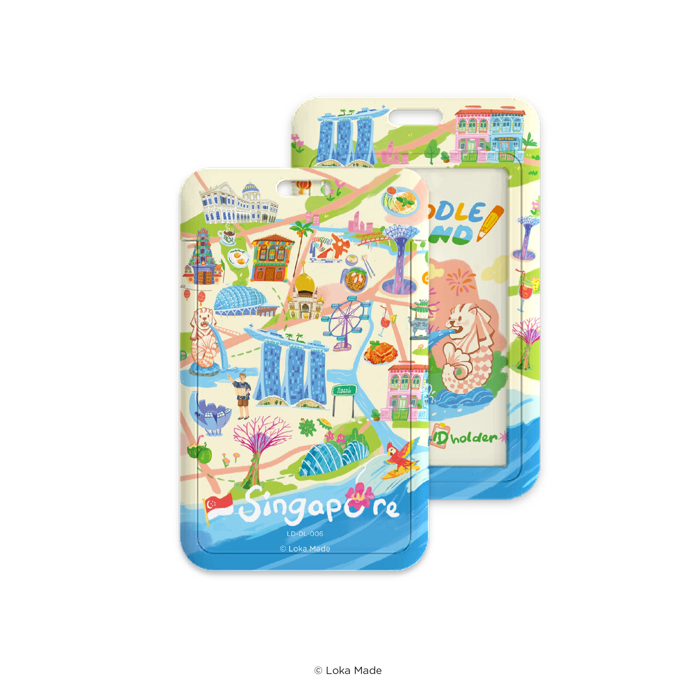 Doodle Land: Hello Singapore - Lanyard & ID Card Holder