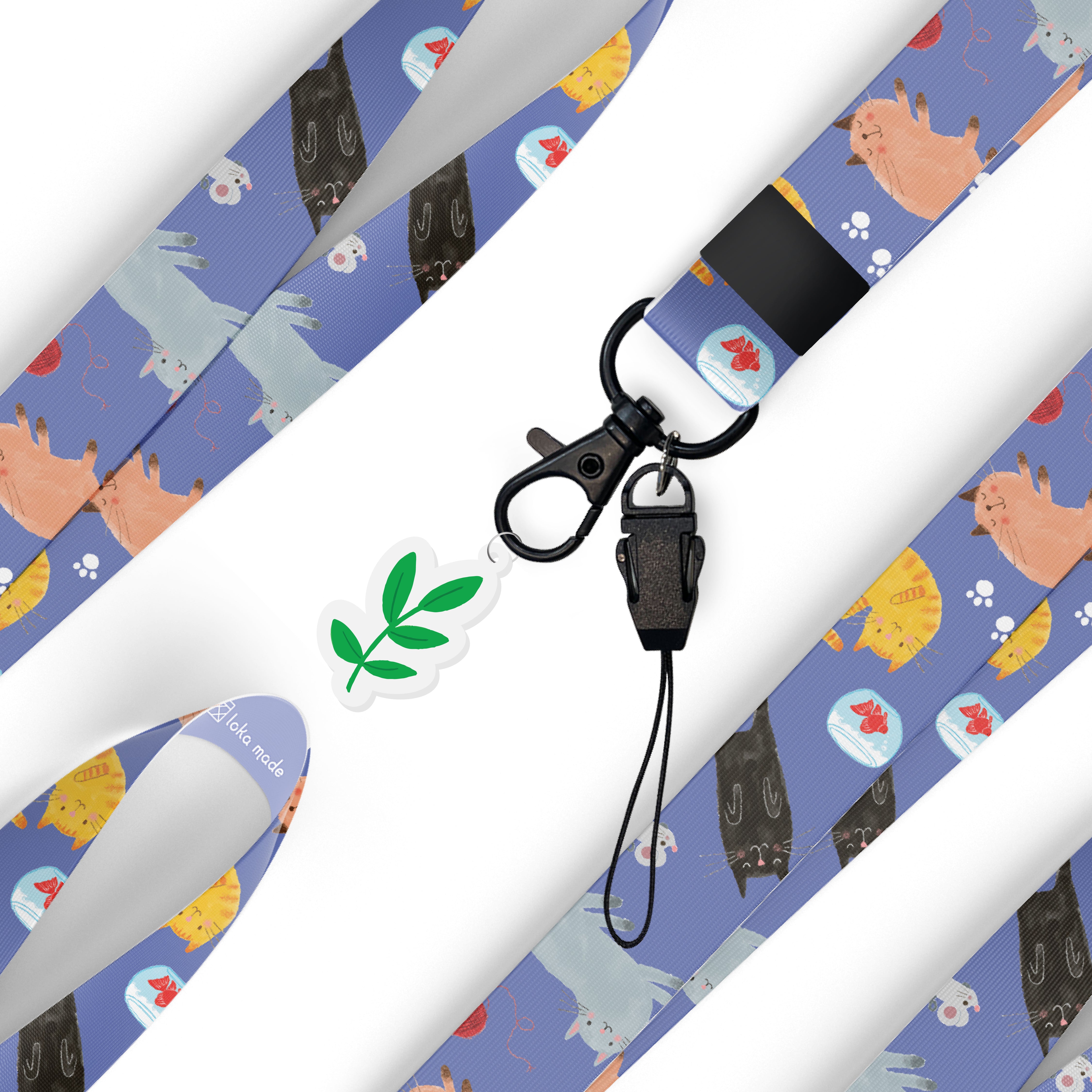Ken Smiths x Loka Made 'Playful Cat' - Lanyard