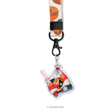 Load image into Gallery viewer, Ikat Tepi &#39;3 Layer Tea&#39; - Short Lanyard with Shaker Keychain
