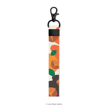 Load image into Gallery viewer, Ikat Tepi &#39;3 Layer Tea&#39; - Short Lanyard with Shaker Keychain
