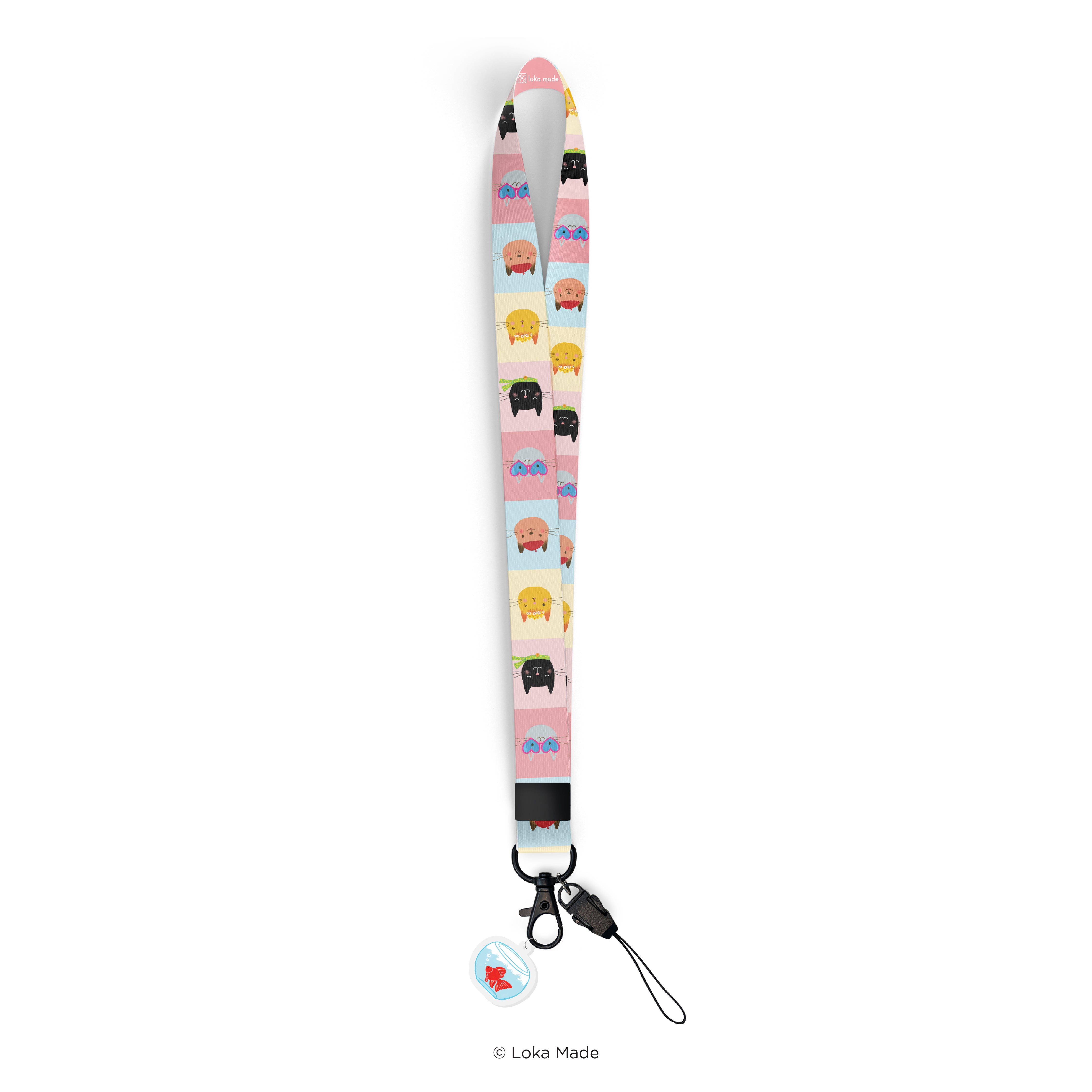 Ken Smiths x Loka Made 'Checkered Cat' - Lanyard
