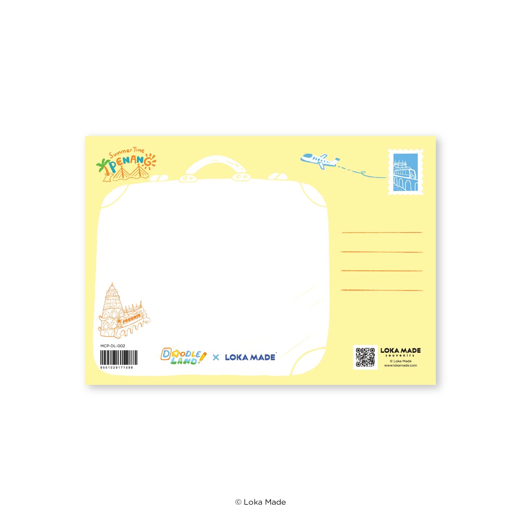 Doodle Land: Penang Island Map - Malaysia Postcard