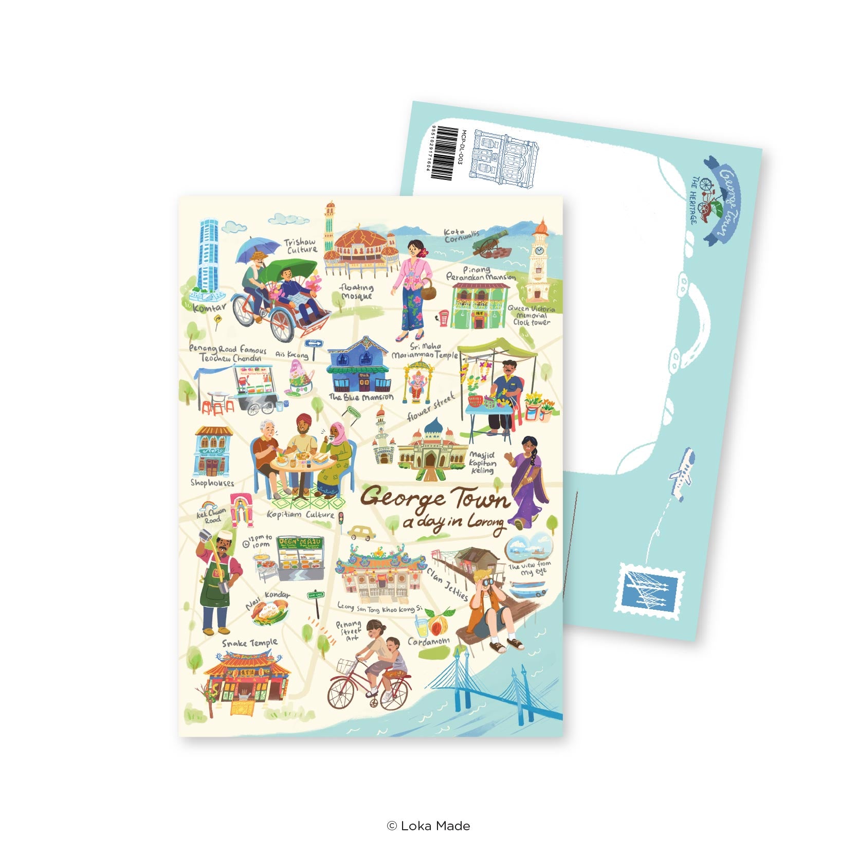 Doodle Land: George Town A Day In Lorong - Malaysia Postcard